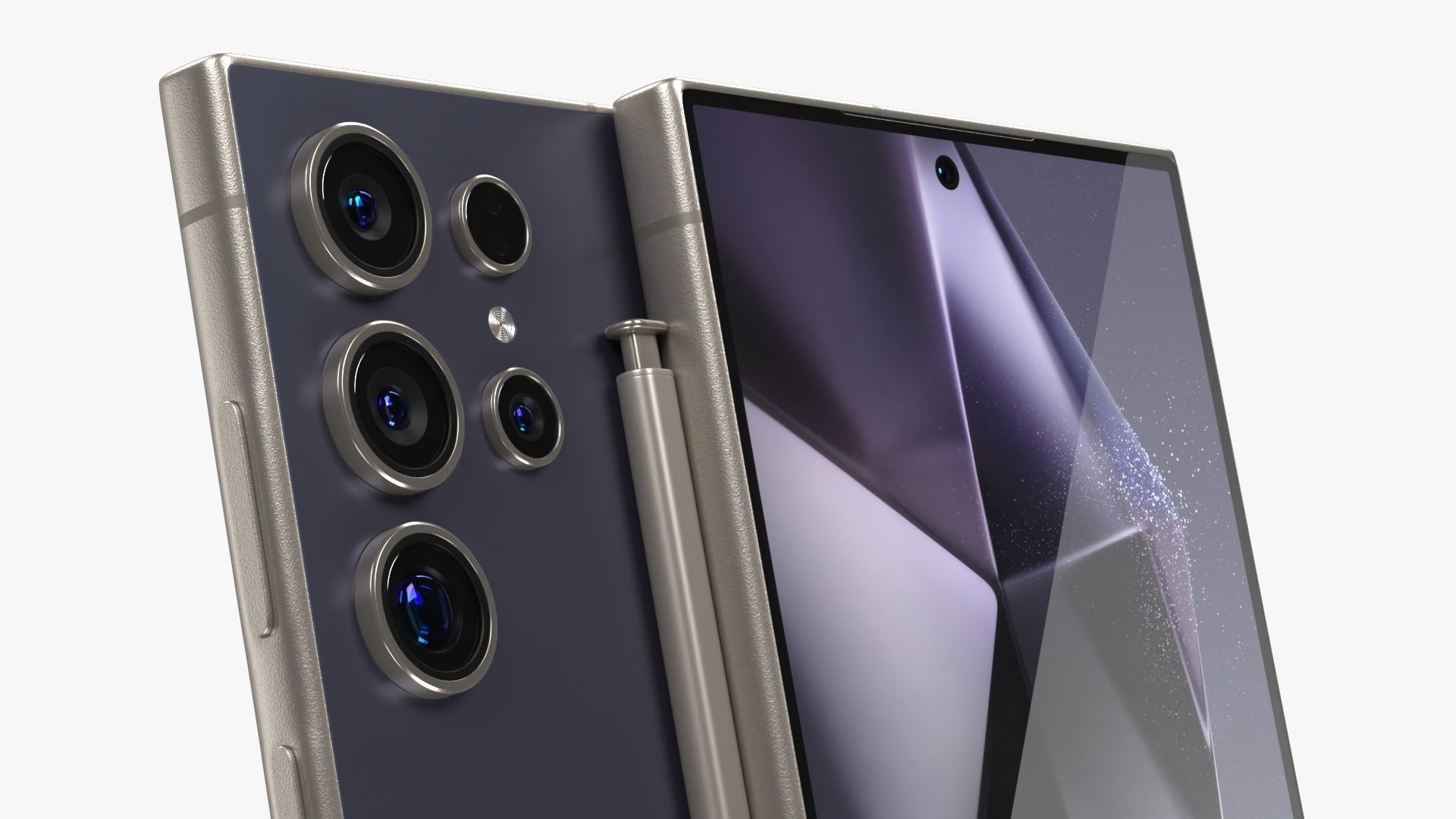 Samsung Galaxy S24 Ultra Titanium Violet Low-poly 3D model_3