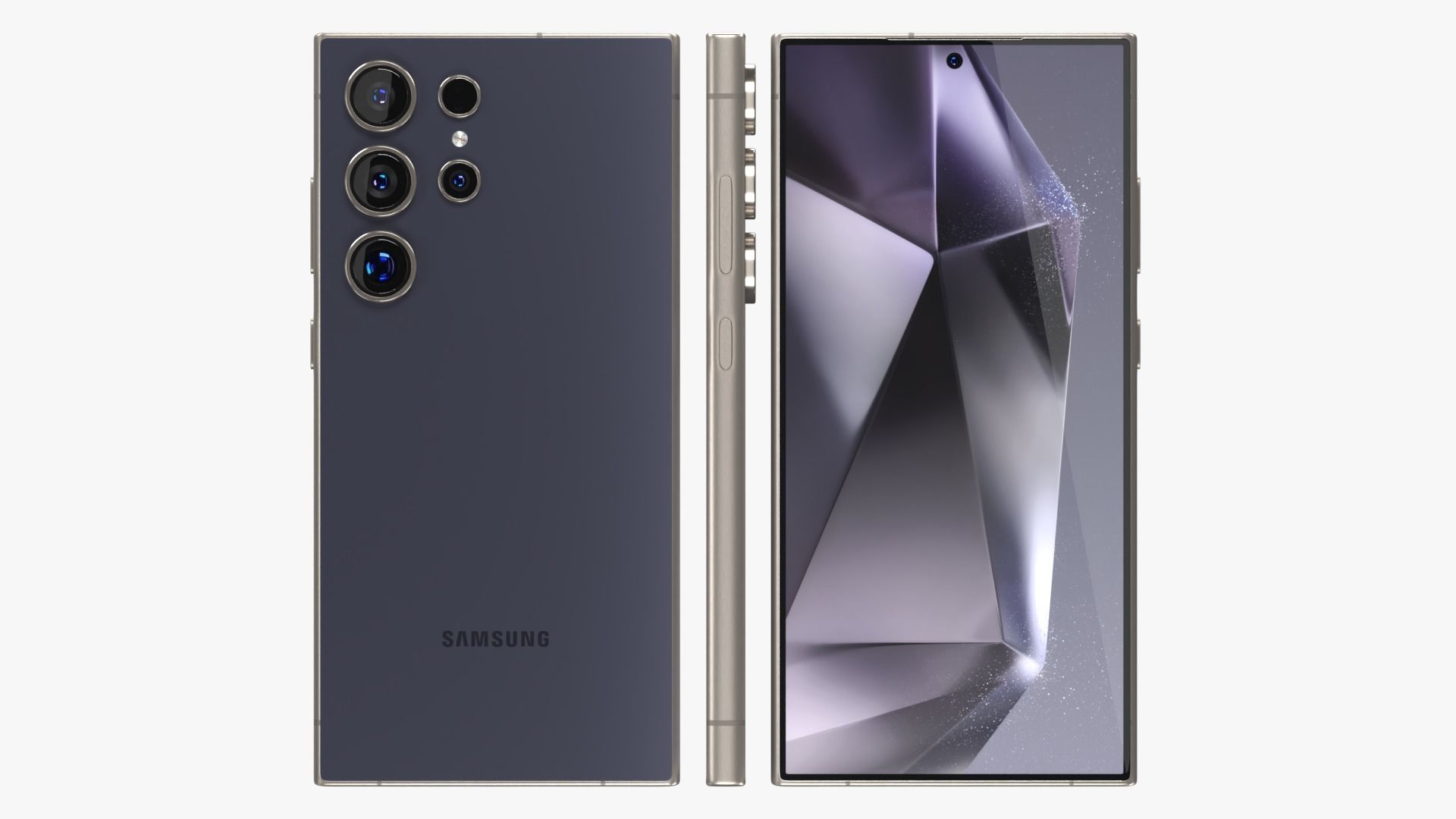 Samsung Galaxy S24 Ultra Titanium Violet Low-poly 3D model_2