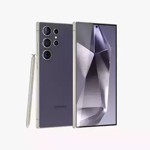 Samsung Galaxy S24 Ultra Titanium Violet Low-poly 3D model