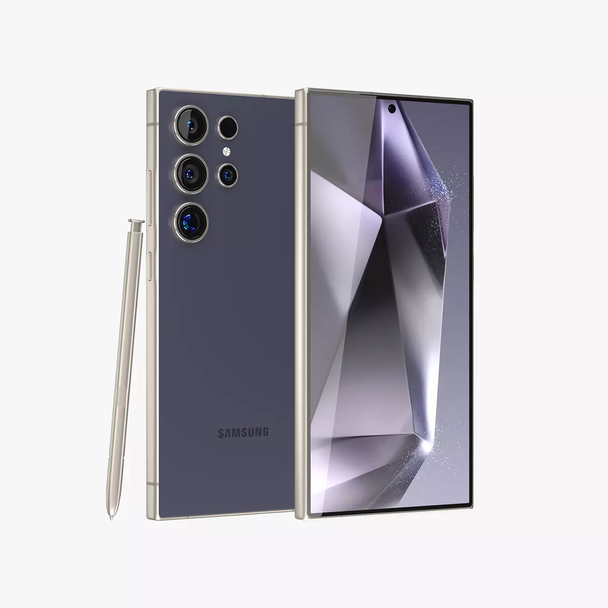 Samsung Galaxy S24 Ultra Titanium Violet Low-poly 3D model_0