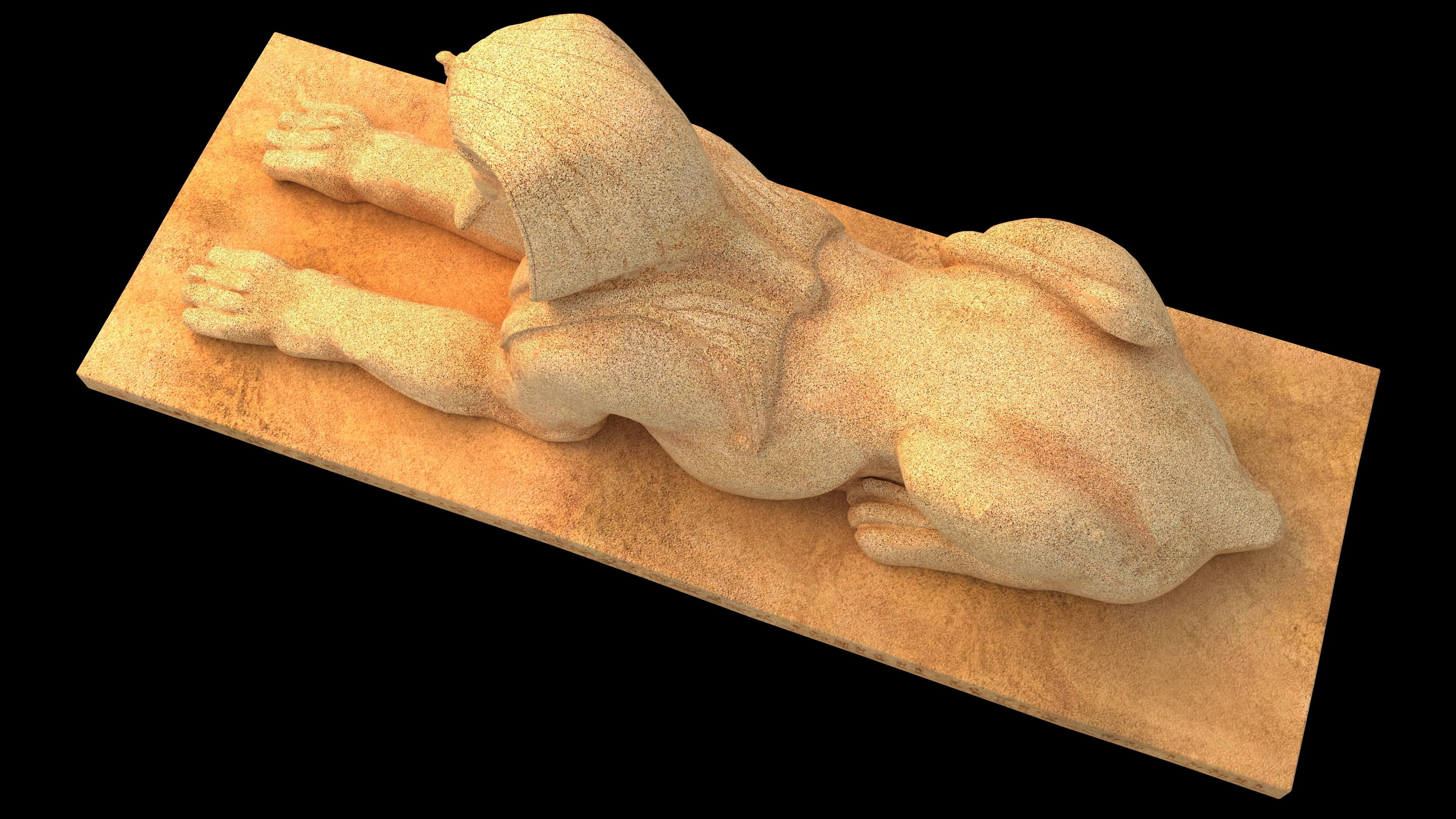 Ancient Egyptian Sphinx 4K Low-poly 3D model_10