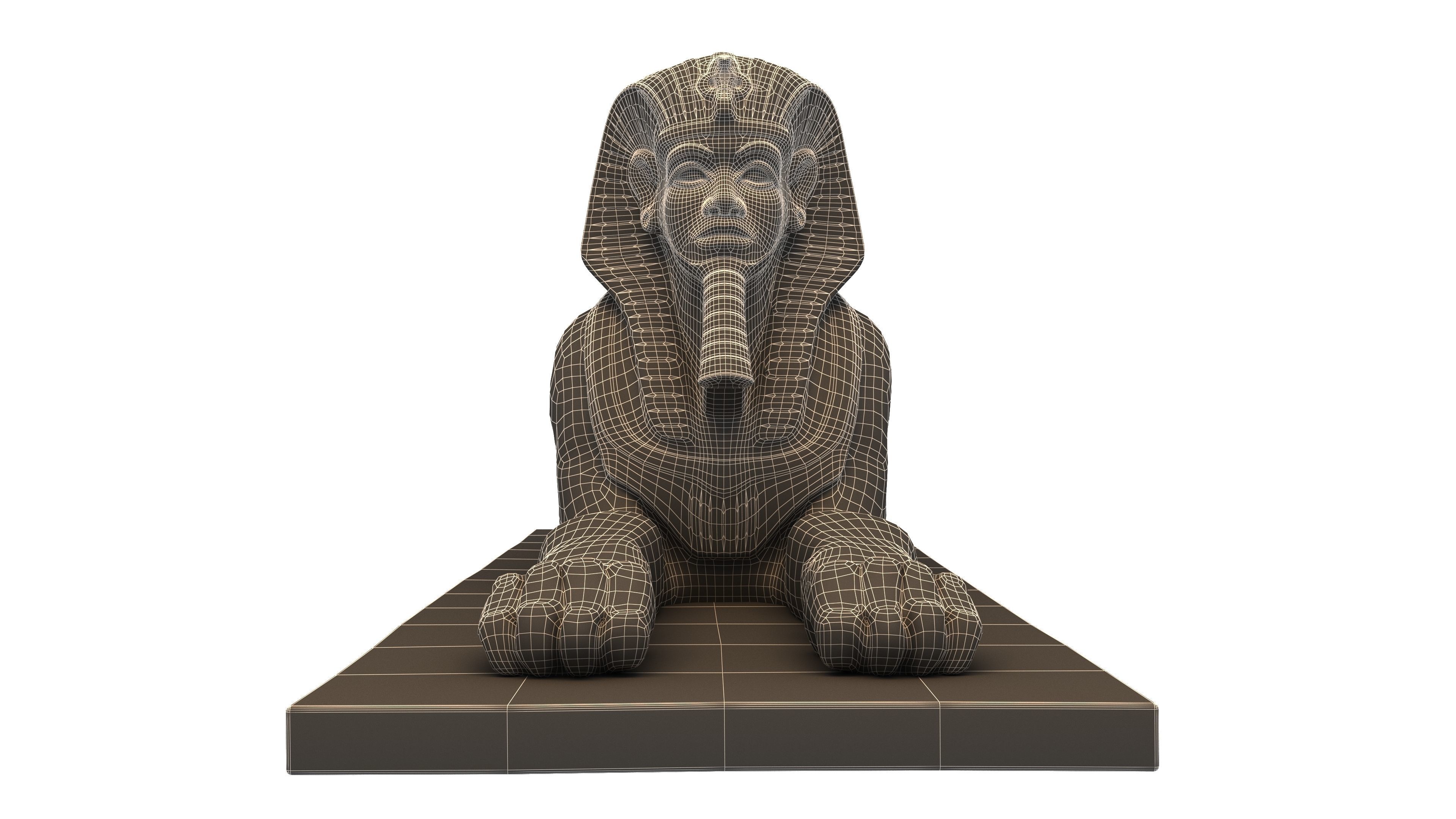 Ancient Egyptian Sphinx 4K Low-poly 3D model_13