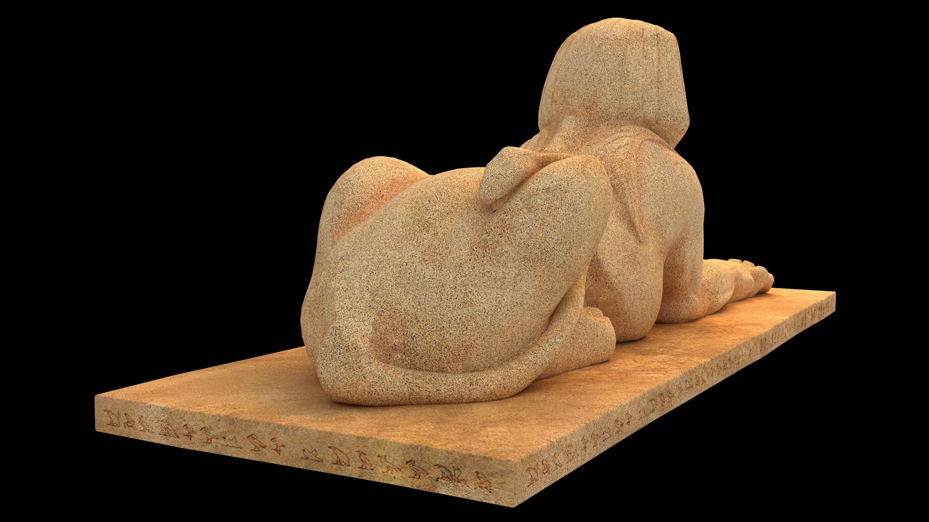 Ancient Egyptian Sphinx 4K Low-poly 3D model_4