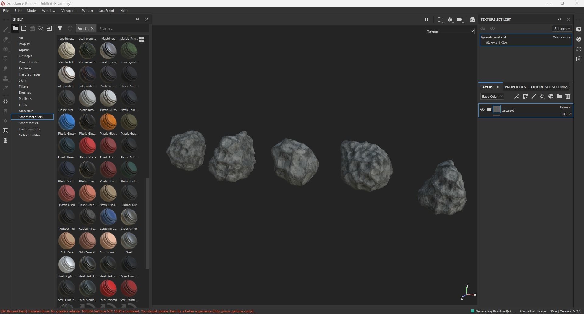Asteroids Low-poly 3D model_6