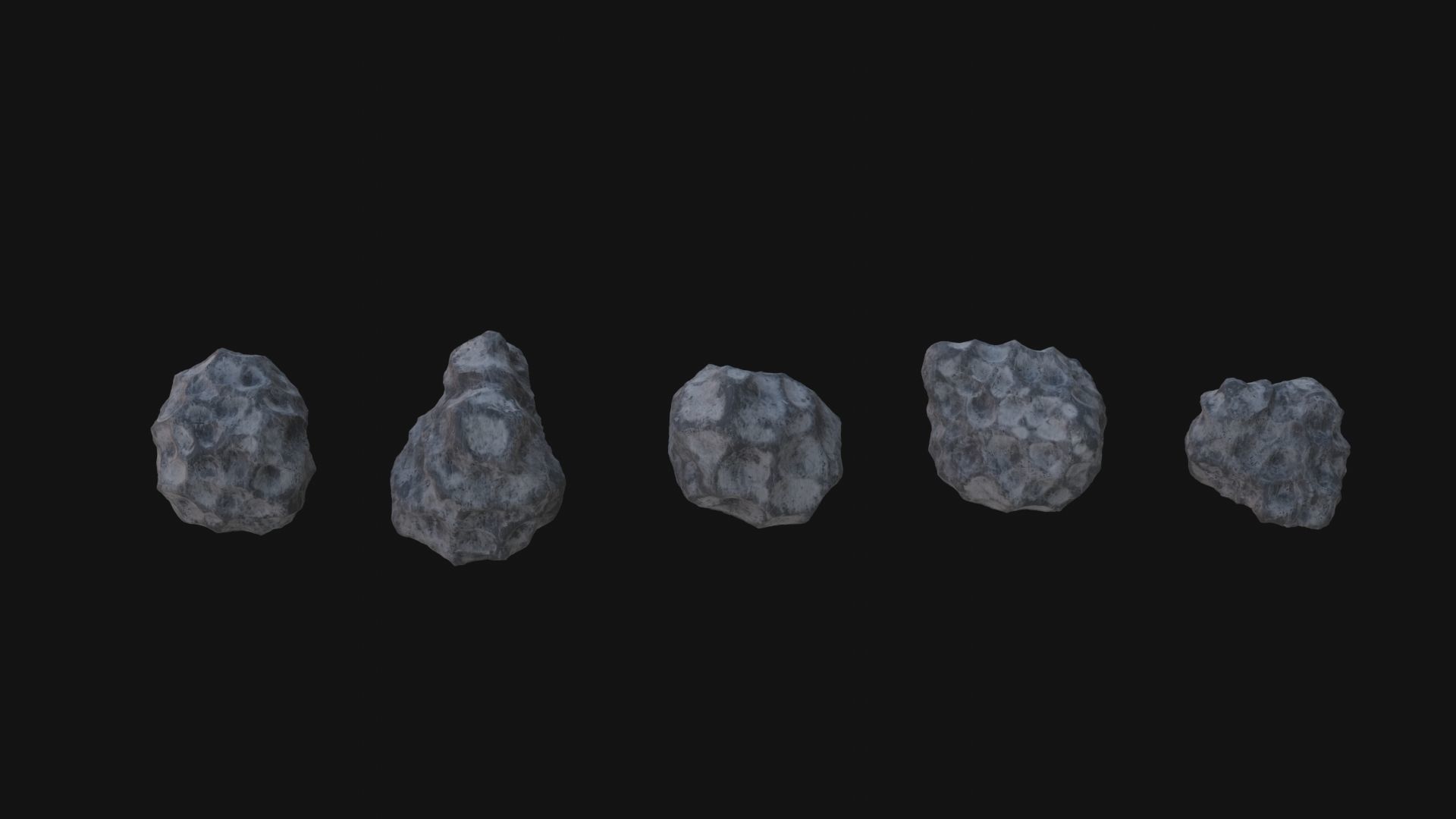 Asteroids Low-poly 3D model_4