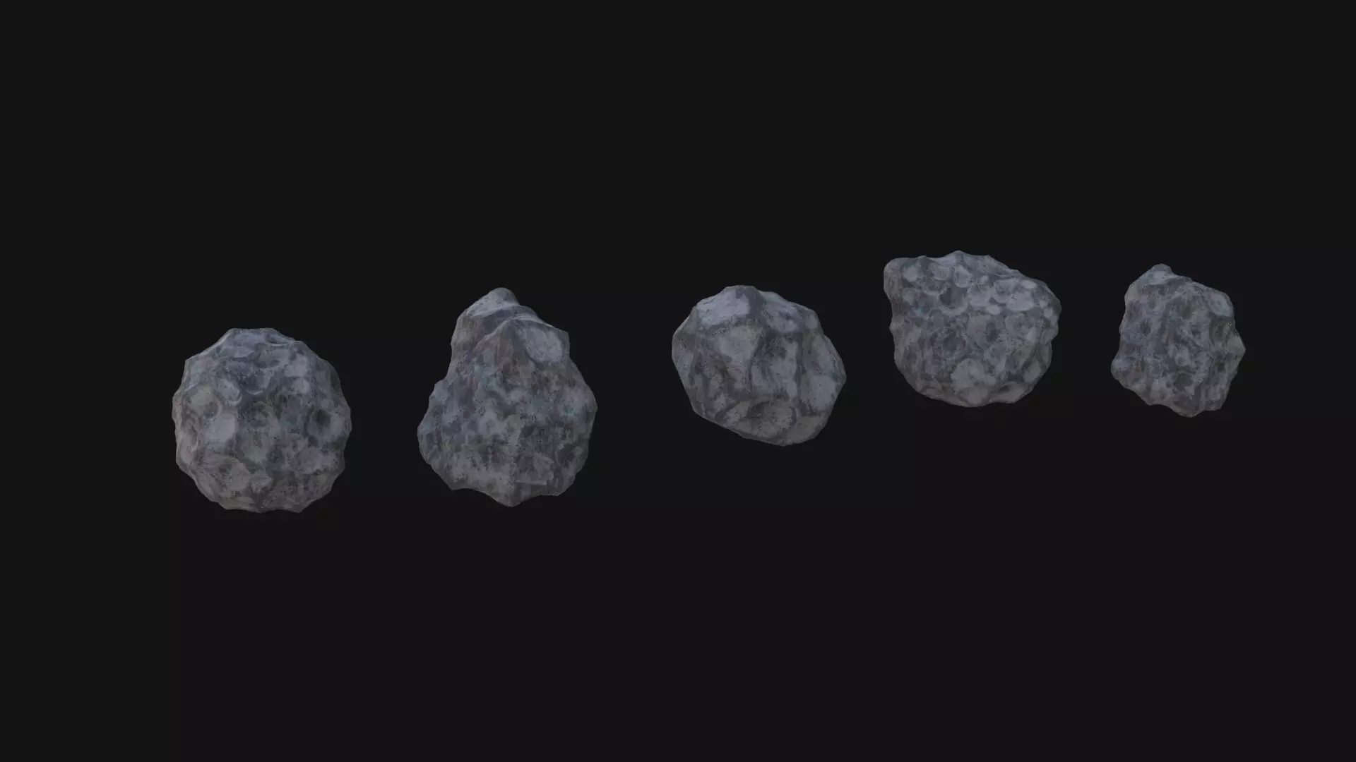 Asteroids Low-poly 3D model_0