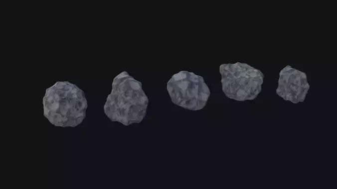 Asteroids Low-poly 3D model