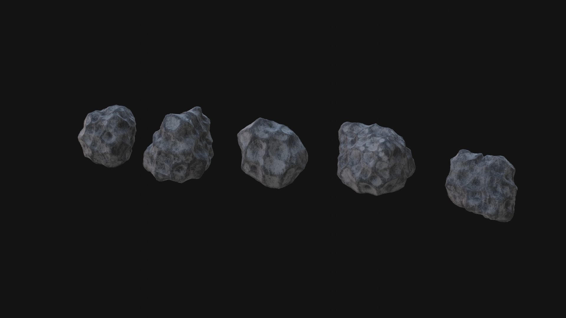 Asteroids Low-poly 3D model_1