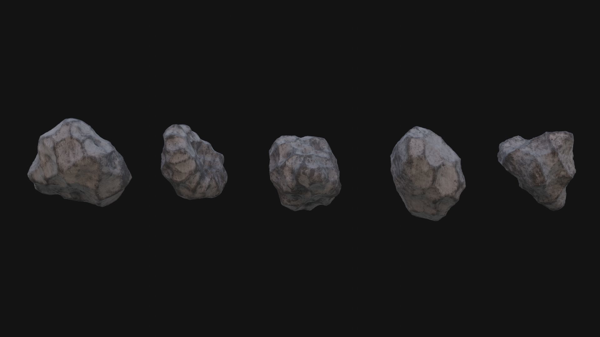 Asteroids Low-poly 3D model_4