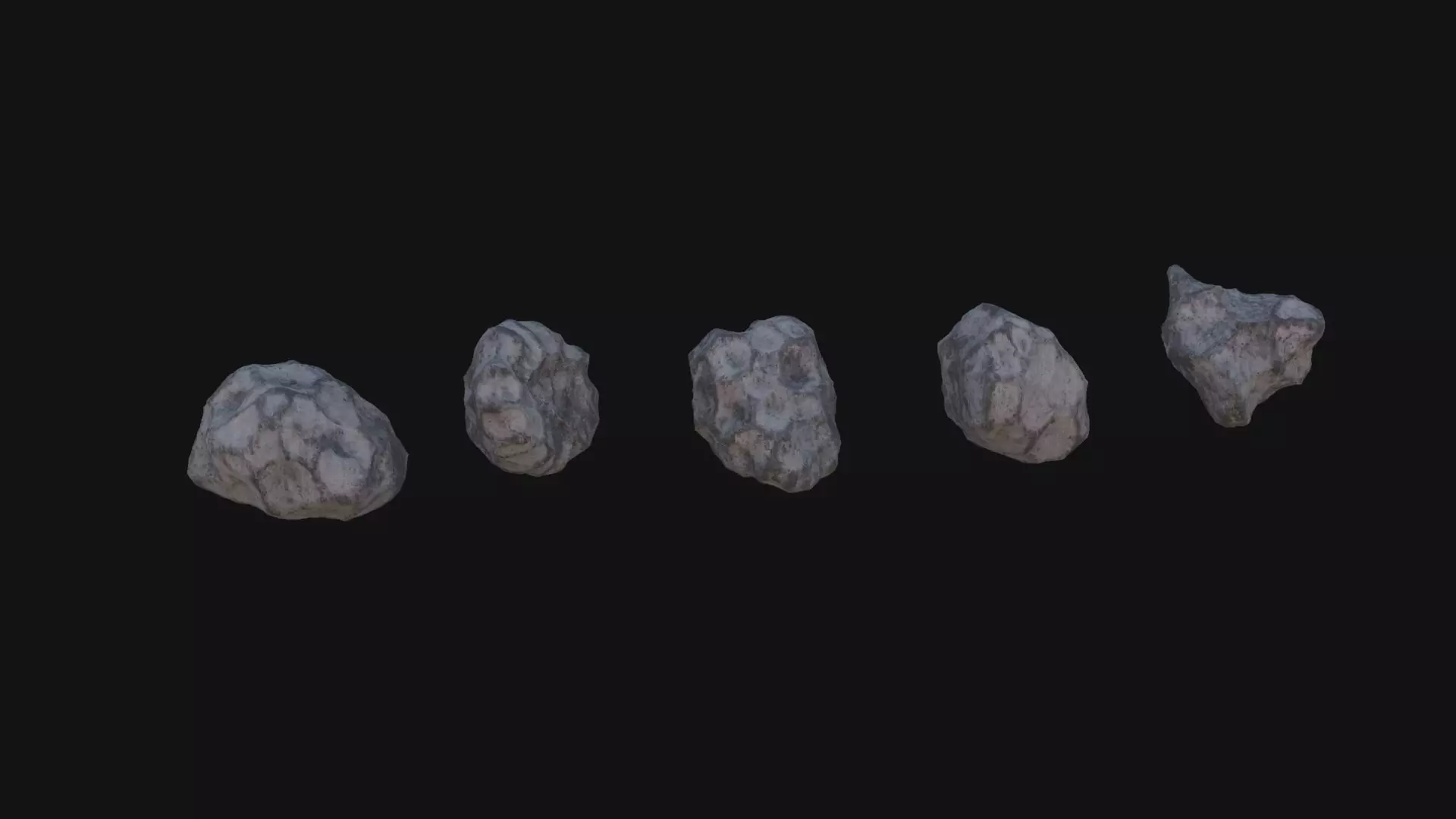 Asteroids Low-poly 3D model_0