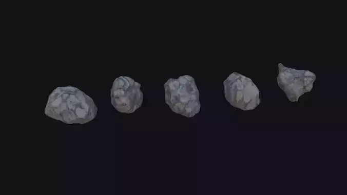 Asteroids Low-poly 3D model