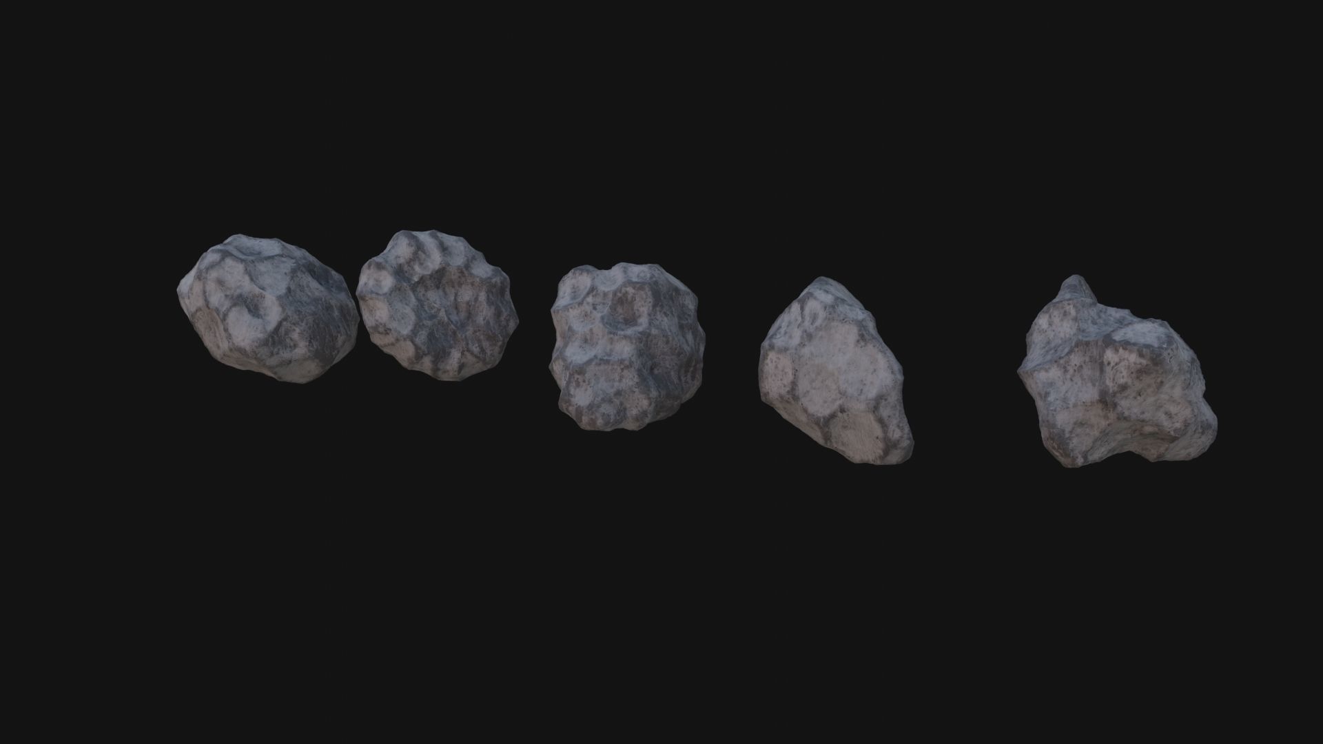 Asteroids Low-poly 3D model_1