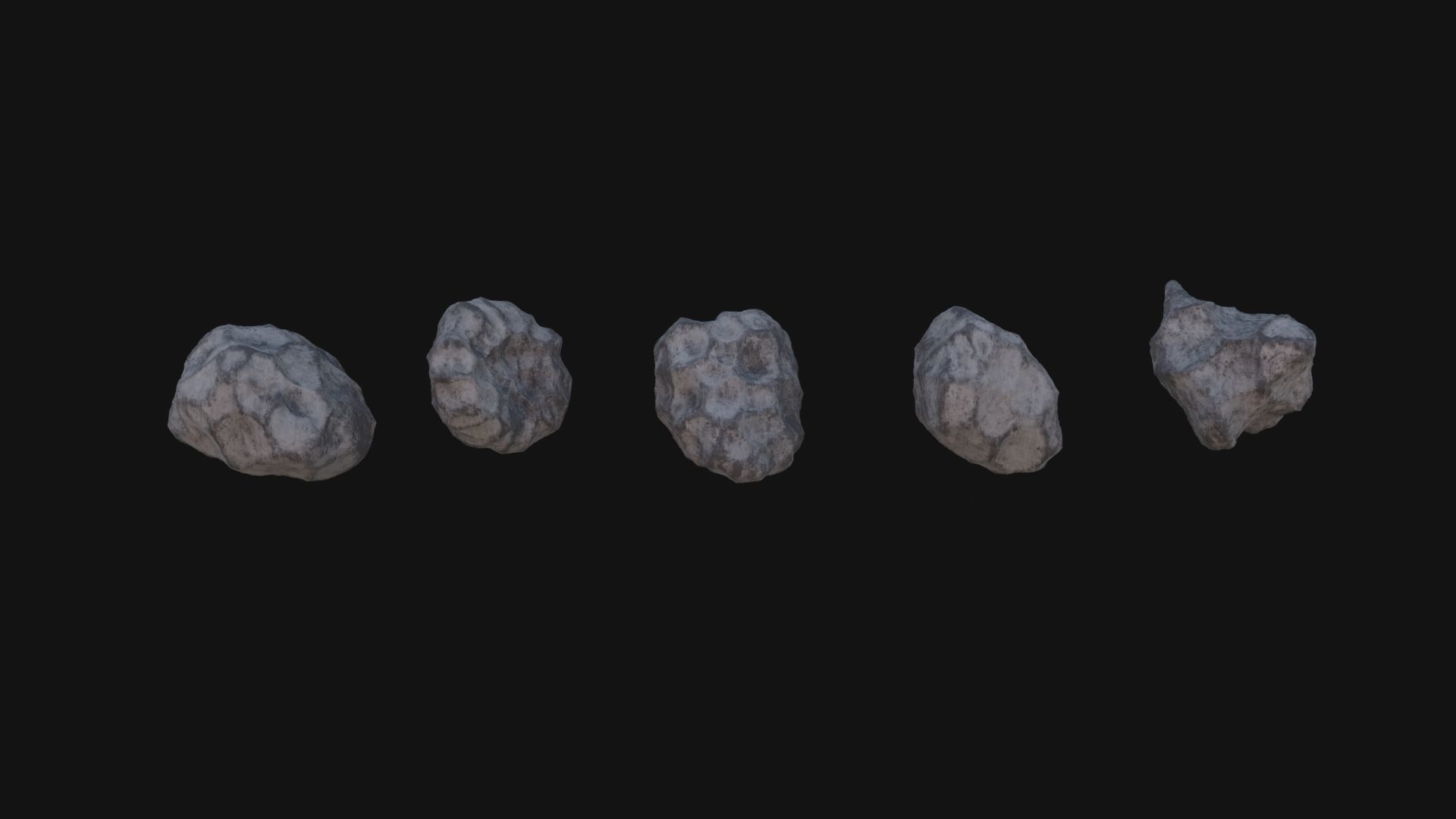 Asteroids Low-poly 3D model_2