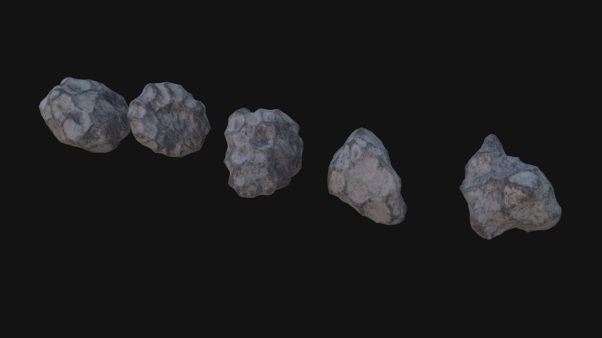 Asteroids Low-poly 3D model_5