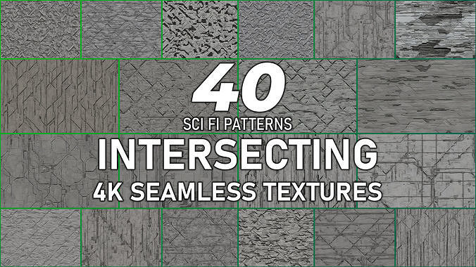 40 Seamless Sci-fi Patterns - INTERSECTING Texture