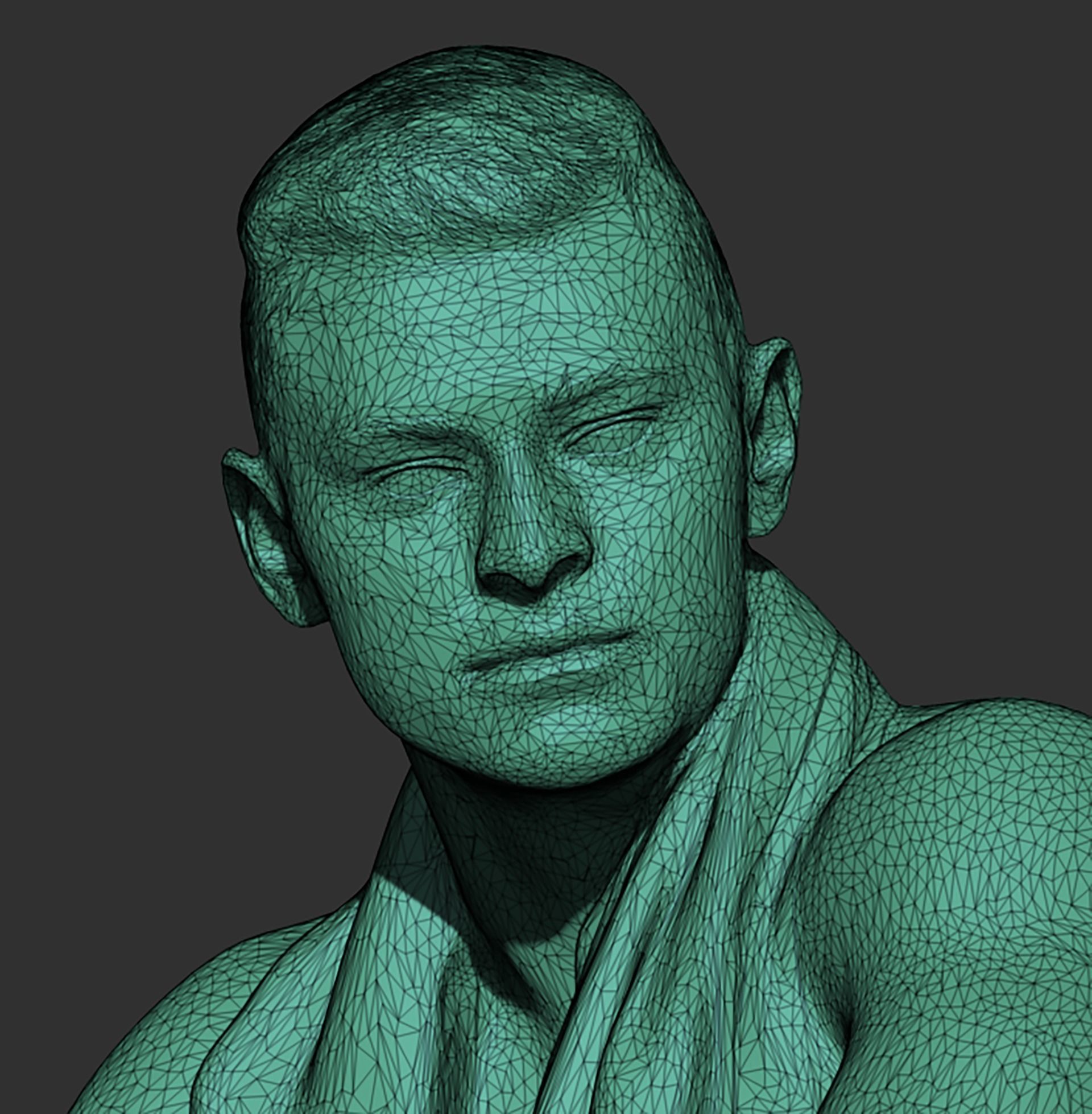 Handsome man sitting in locker room 421 Low-poly 3D model_6