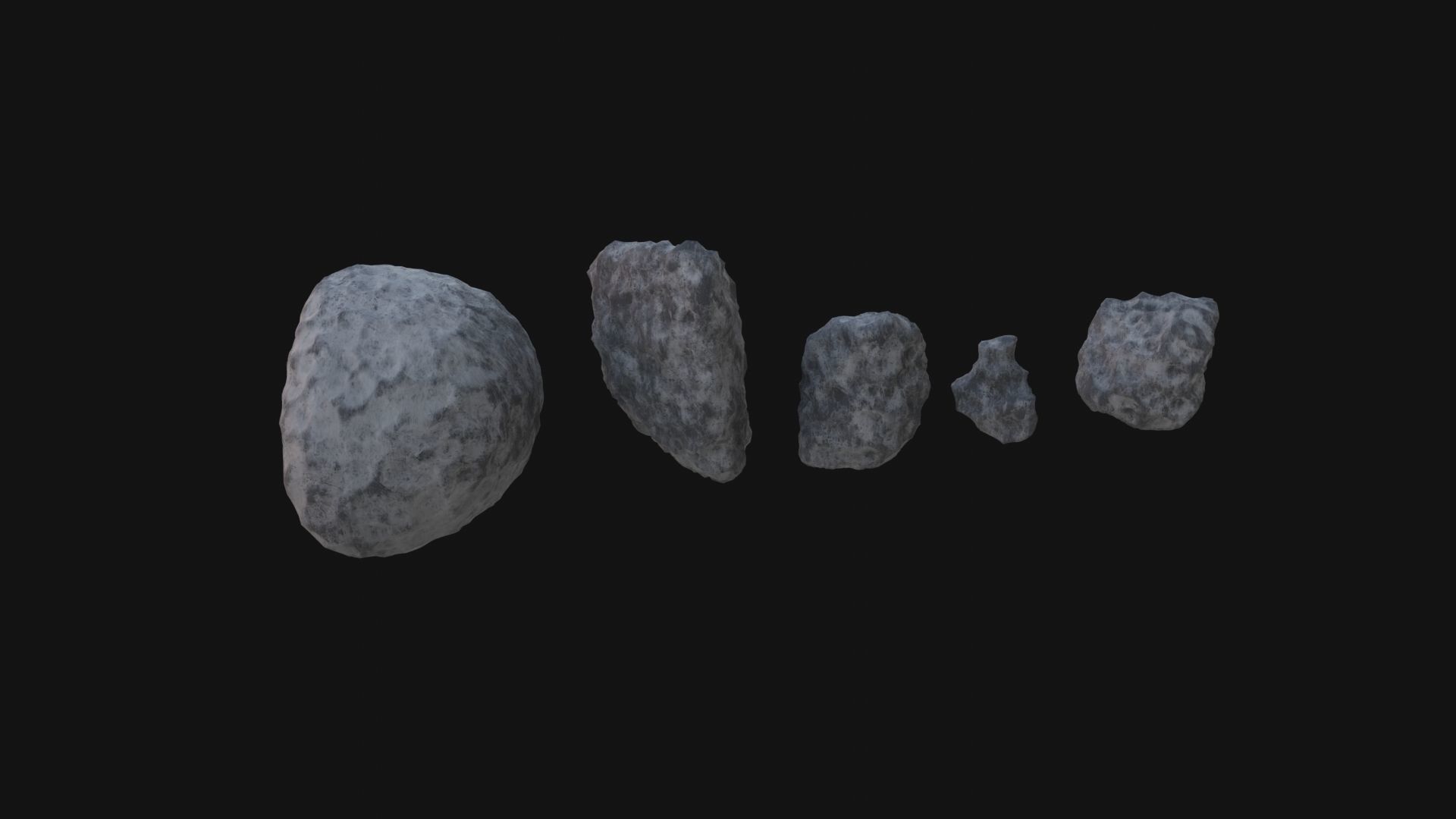 Asteroids Low-poly 3D model_1