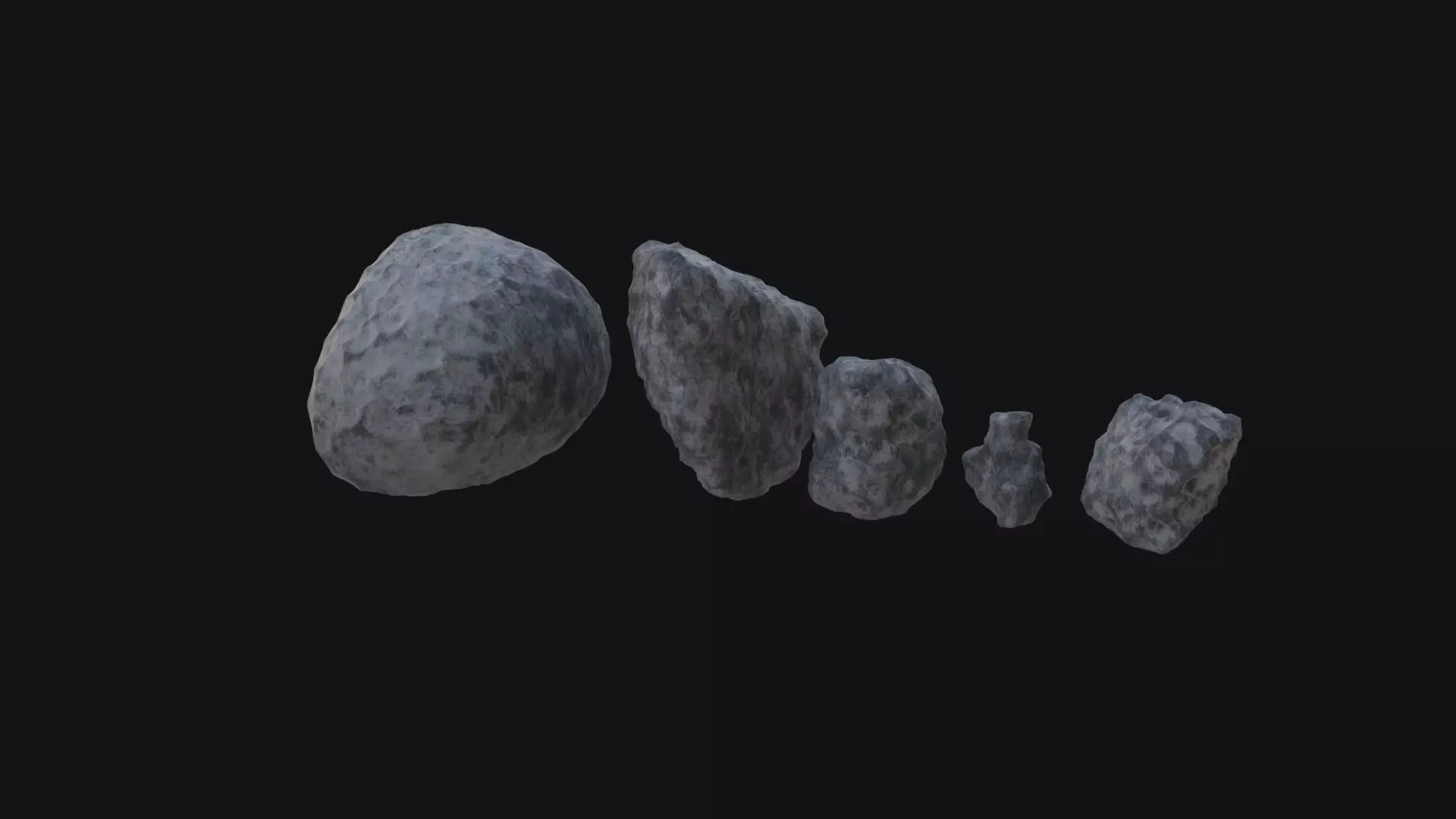 Asteroids Low-poly 3D model_0