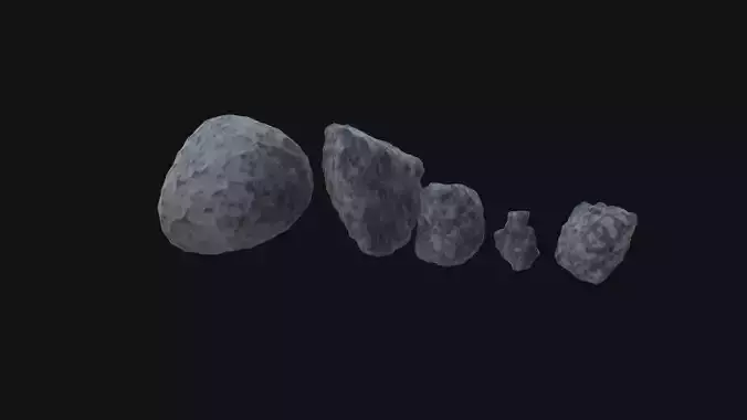 Asteroids Low-poly 3D model