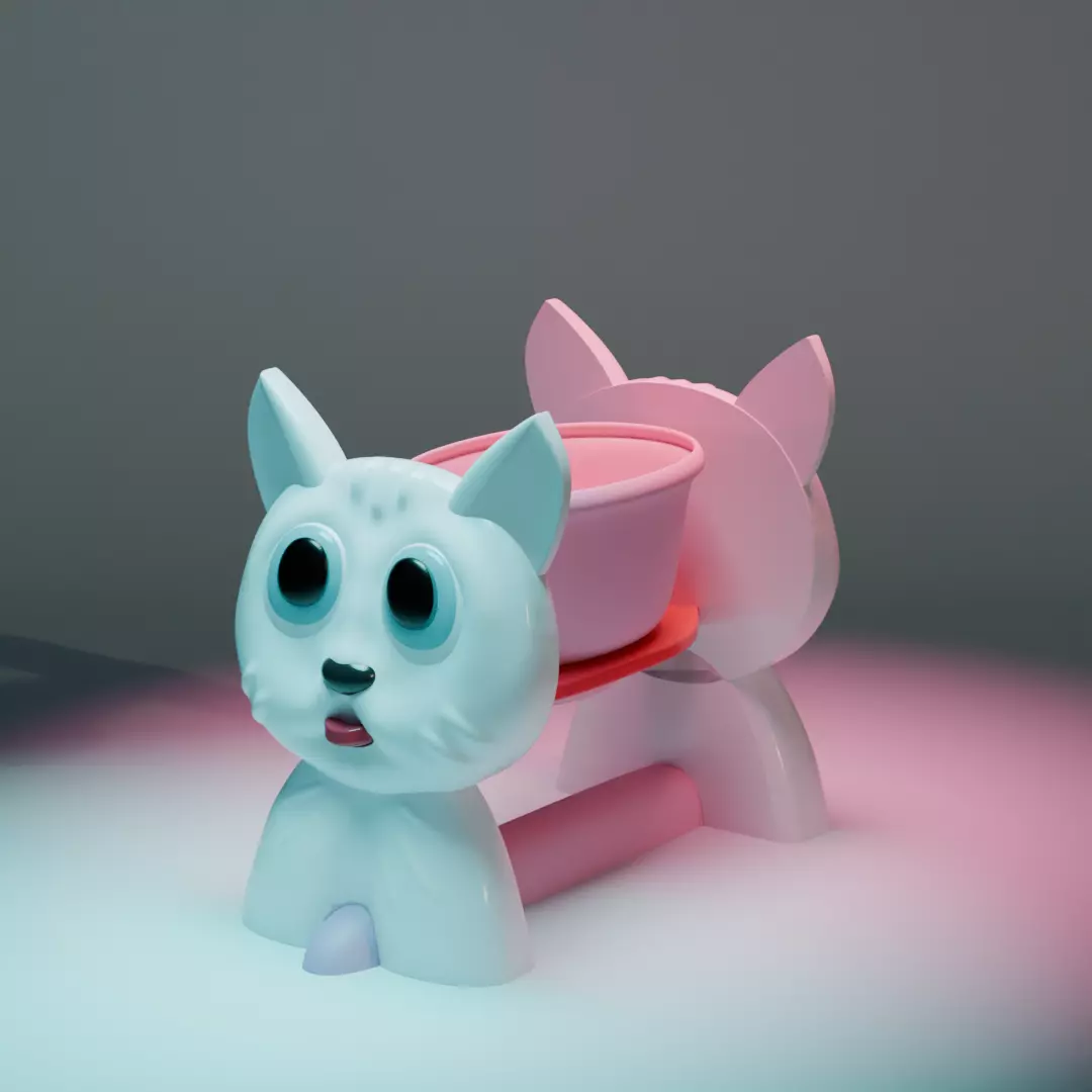 3D printable cat food bow without suports 3D print model