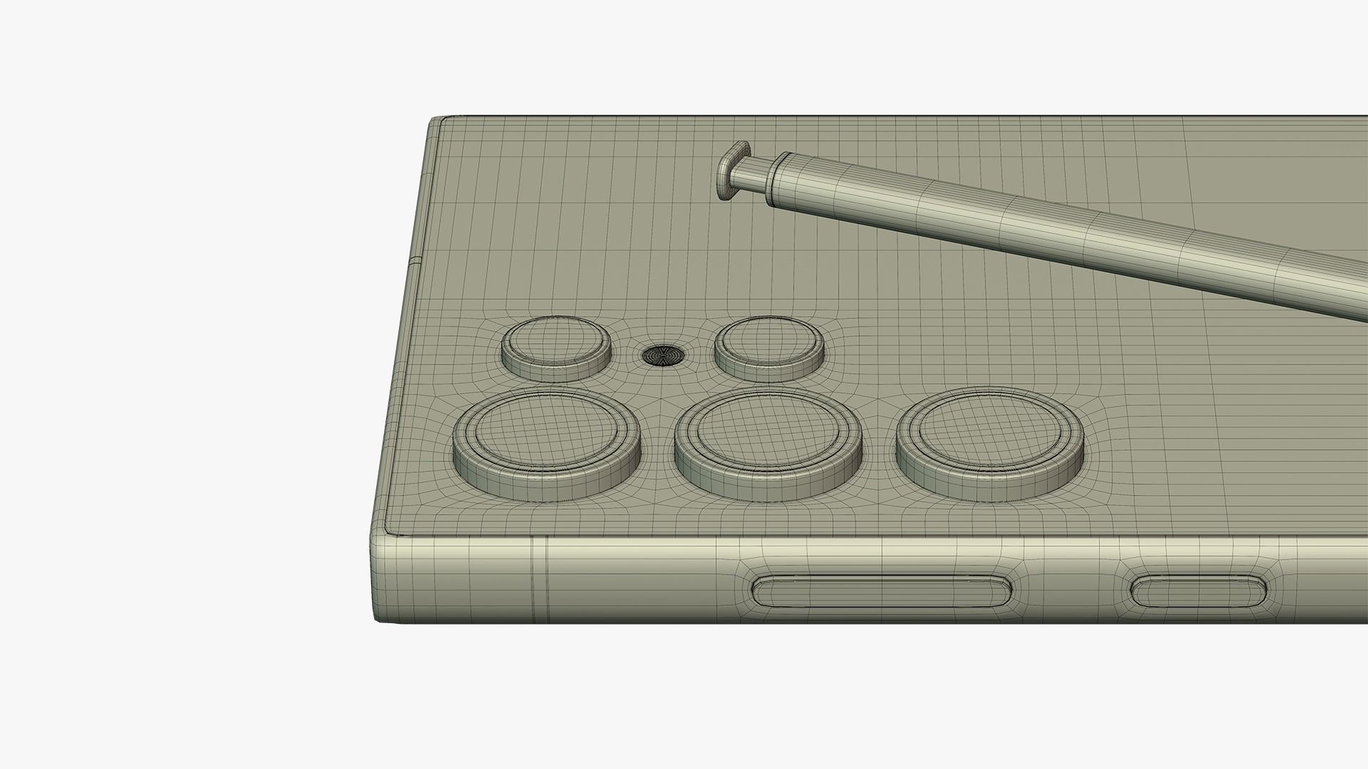 Samsung Galaxy S24 Ultra Titanium Yellow Low-poly 3D model_18