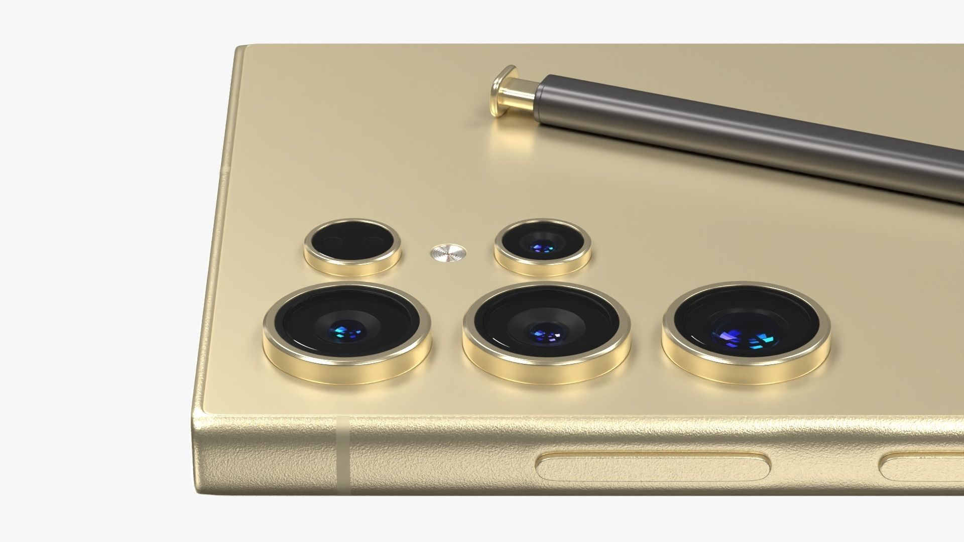 Samsung Galaxy S24 Ultra Titanium Yellow Low-poly 3D model_5