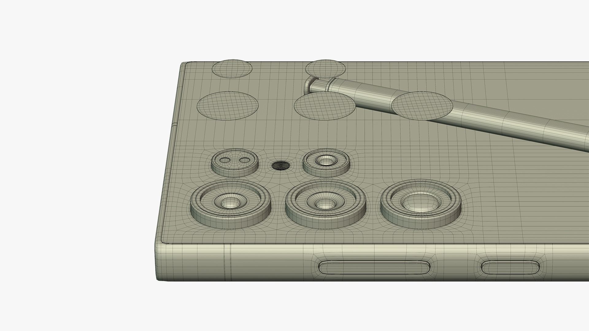 Samsung Galaxy S24 Ultra Titanium Yellow Low-poly 3D model_19