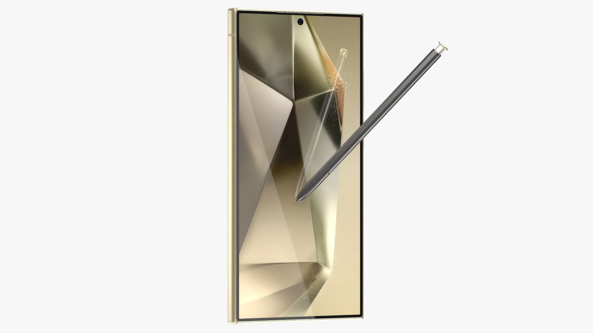 Samsung Galaxy S24 Ultra Titanium Yellow Low-poly 3D model_10