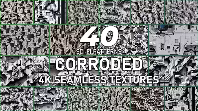 40 Seamless Sci-fi Patterns - CORRODED