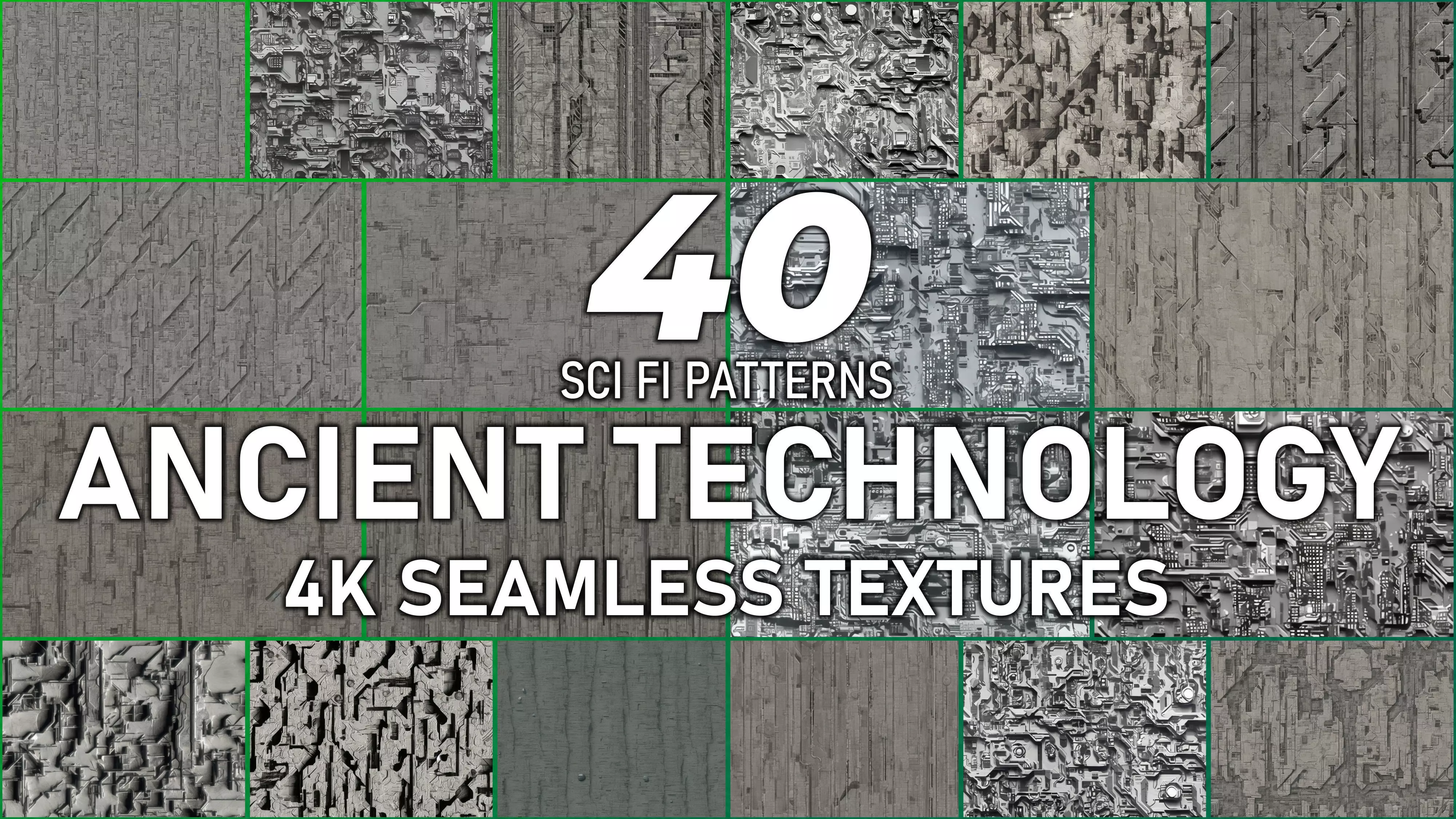 40 Seamless Sci-fi Patterns - ANCIENT TECHNOLOGY Texture_0