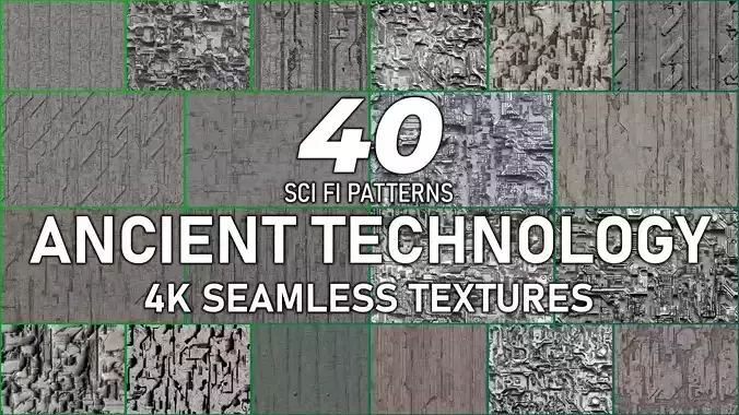 40 Seamless Sci-fi Patterns - ANCIENT TECHNOLOGY