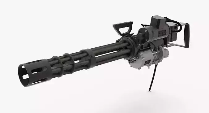 M134 Minigun Dirt Low-poly 3D model