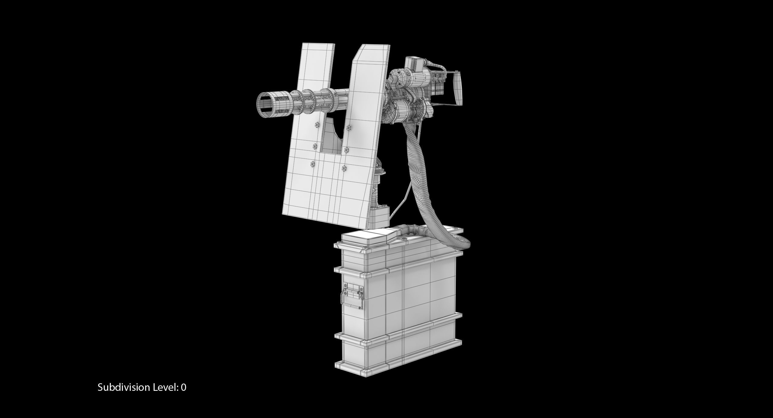 Minigun M134 Dirt Low-poly 3D model_1