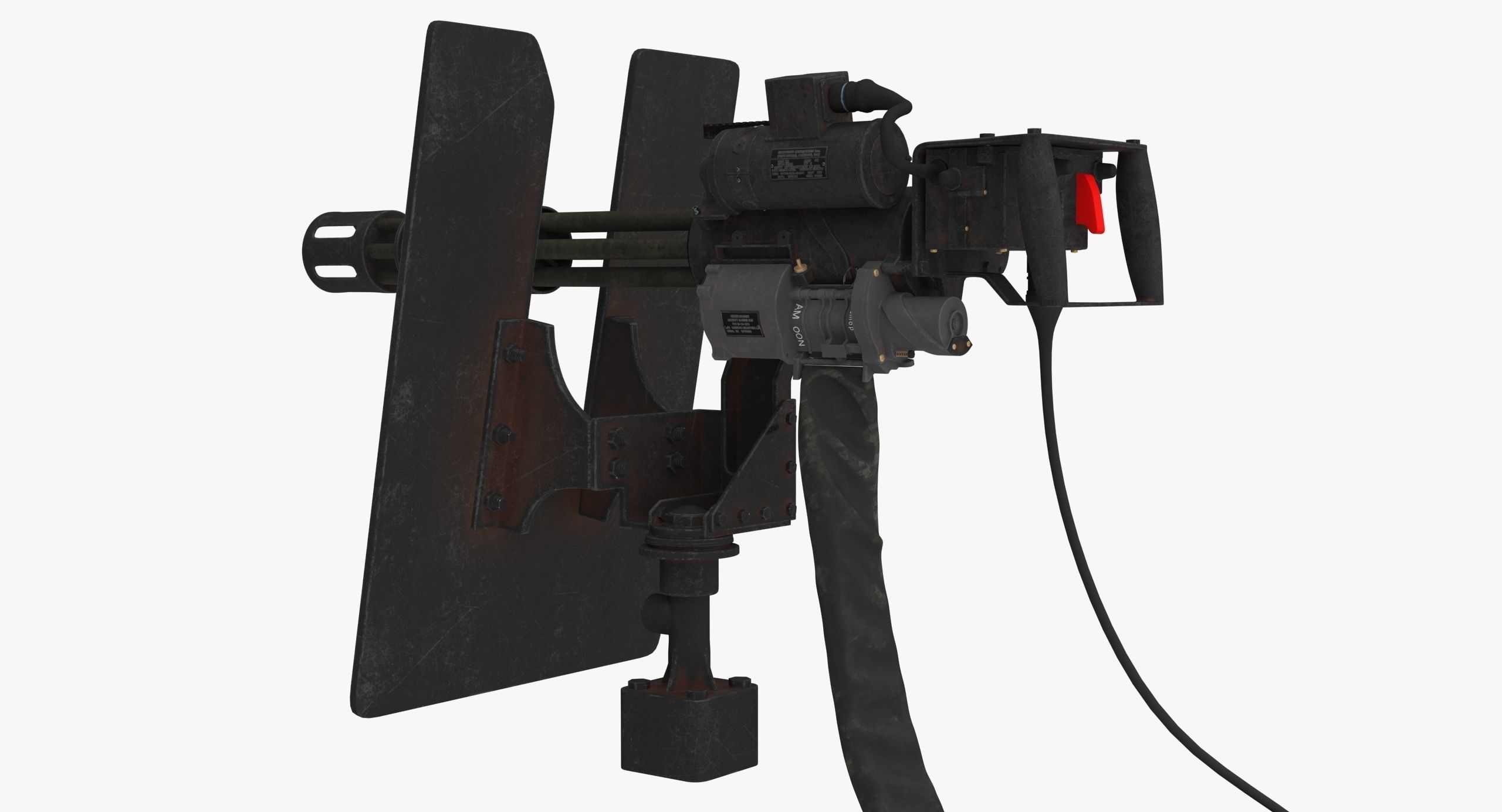 Minigun M134 Dirt Low-poly 3D model_18