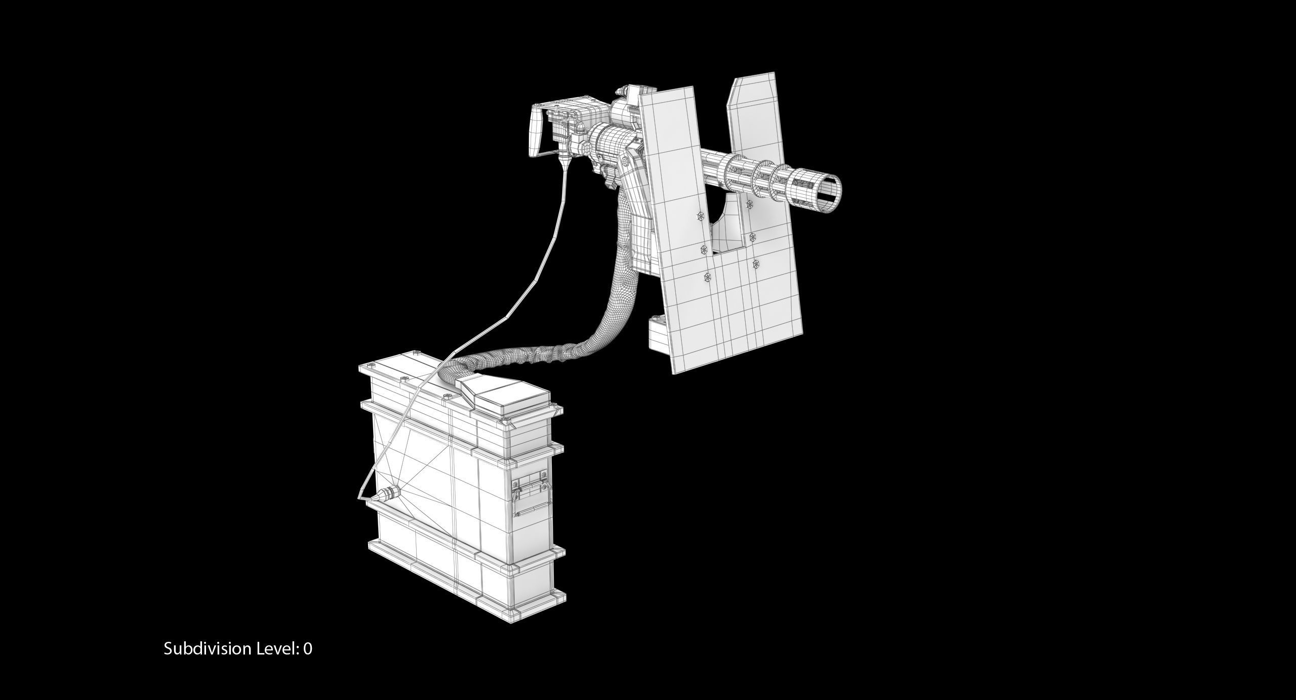 Minigun M134 Dirt Low-poly 3D model_16