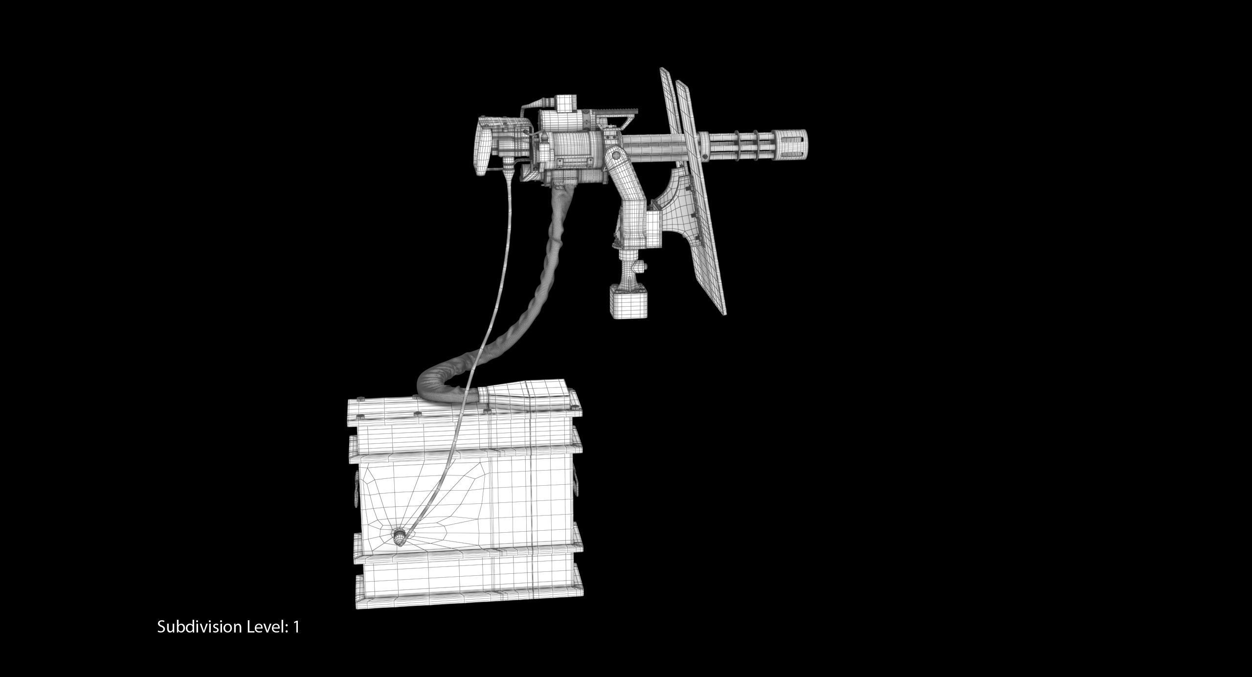 Minigun M134 Dirt Low-poly 3D model_14