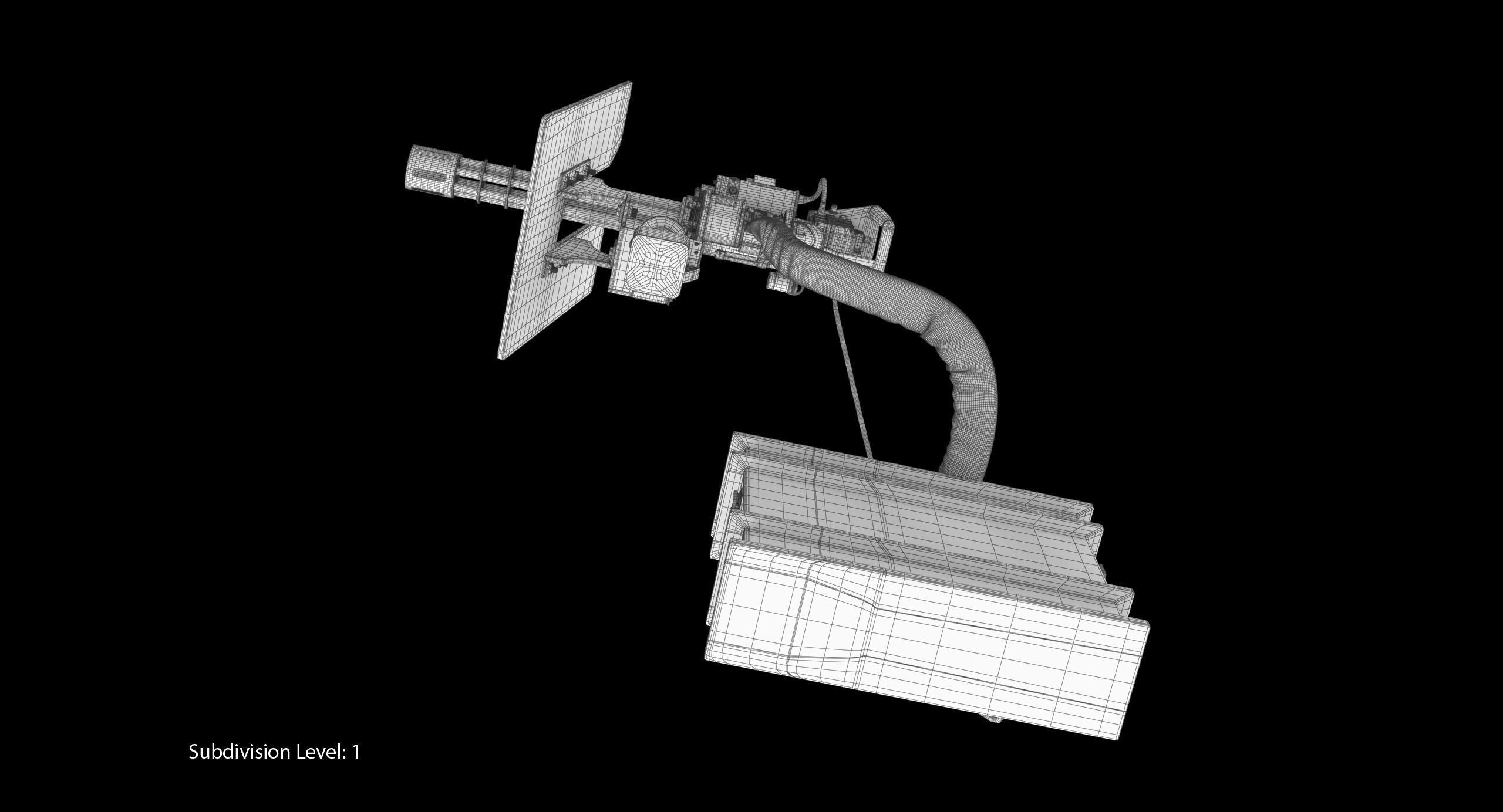 Minigun M134 Dirt Low-poly 3D model_26