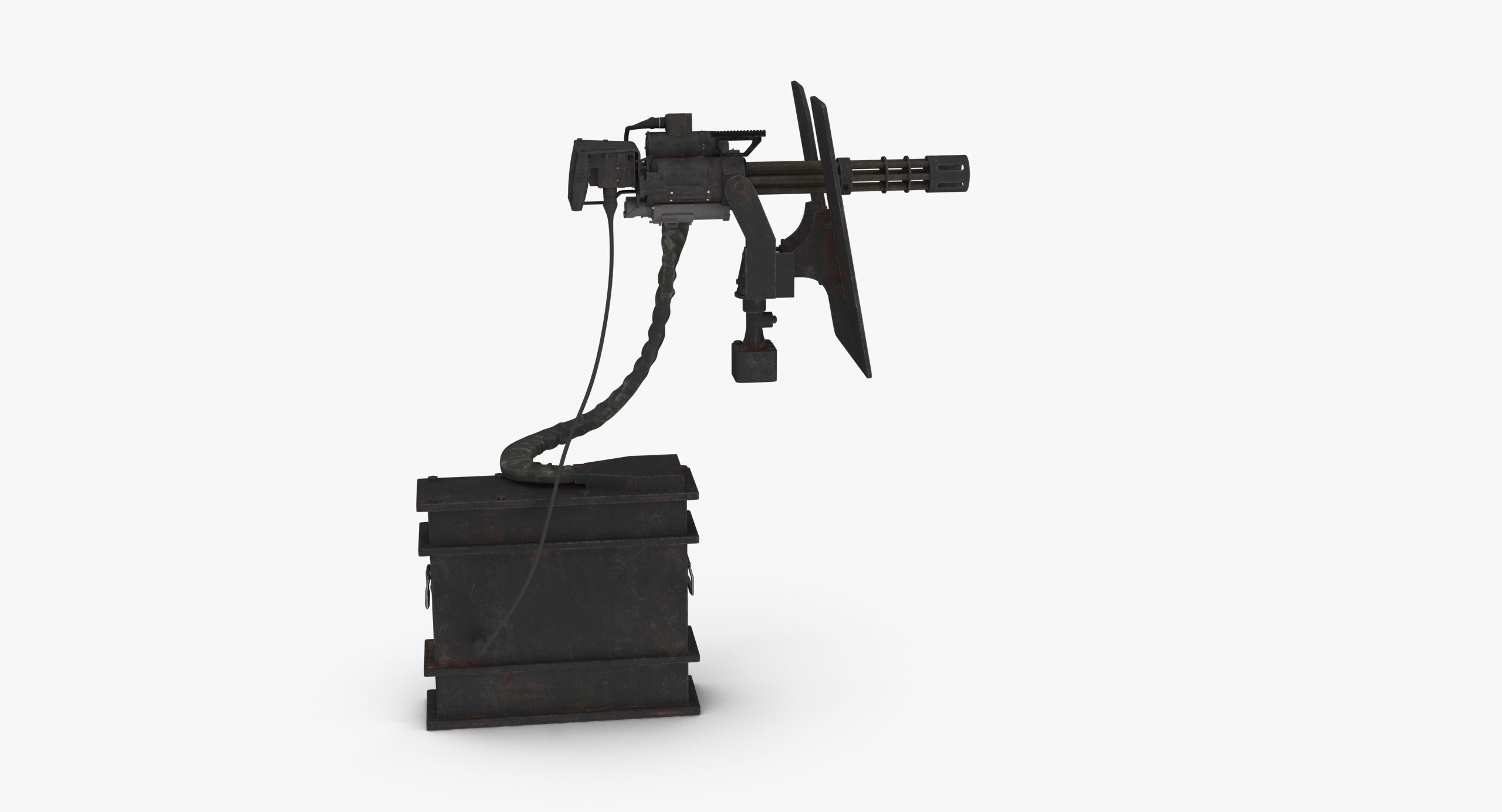 Minigun M134 Dirt Low-poly 3D model_12