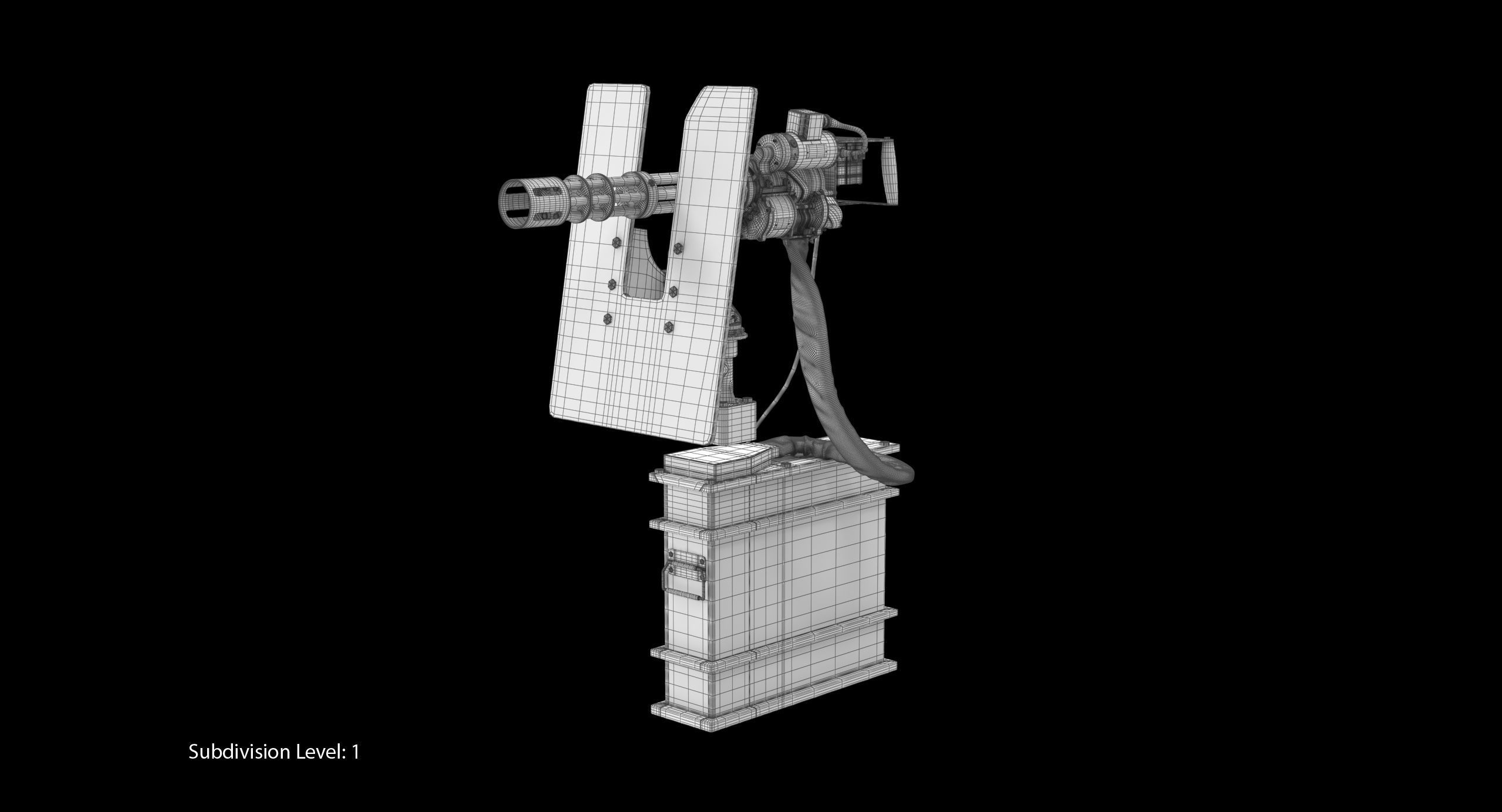 Minigun M134 Dirt Low-poly 3D model_2