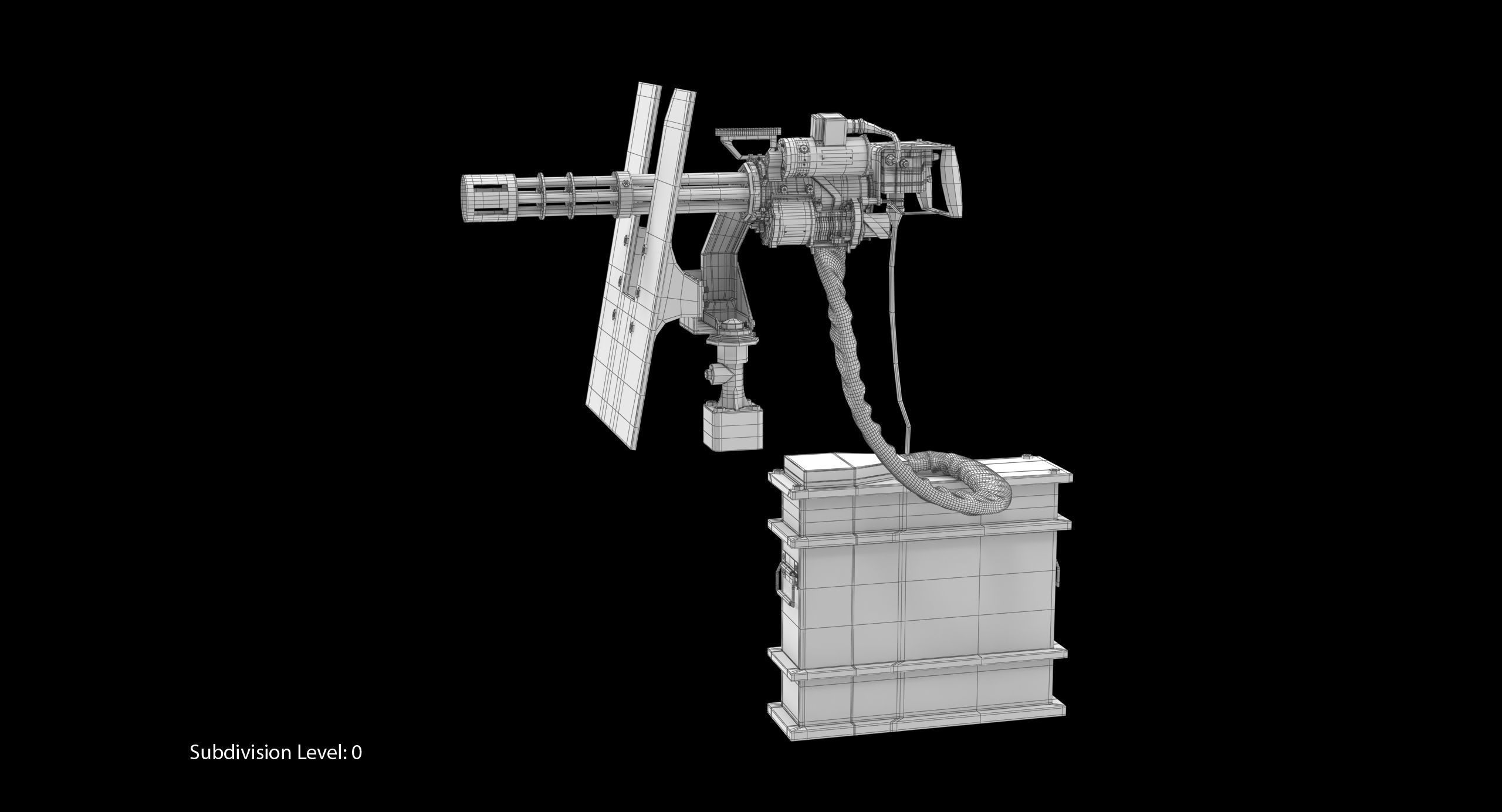 Minigun M134 Dirt Low-poly 3D model_4