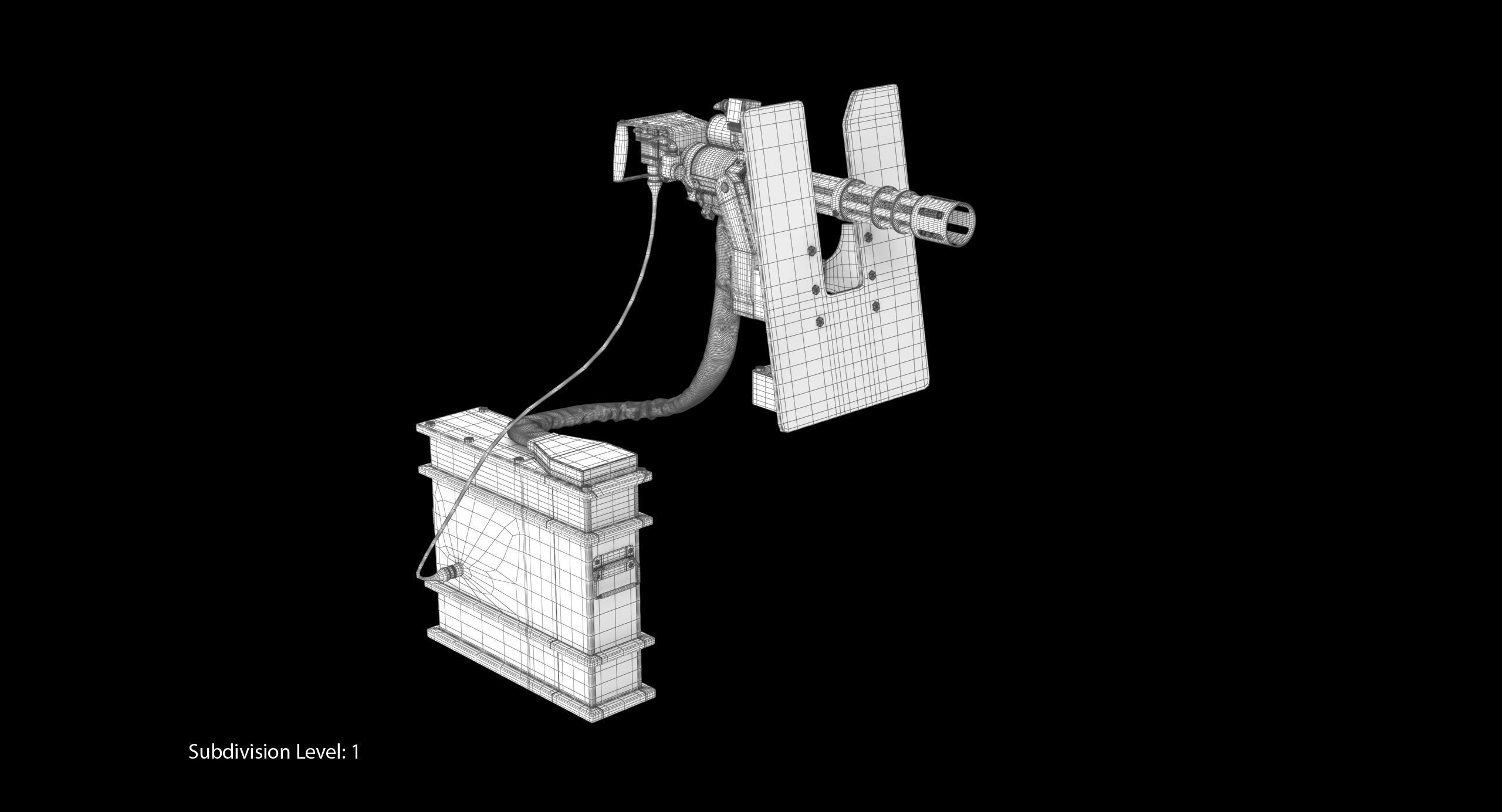 Minigun M134 Dirt Low-poly 3D model_17