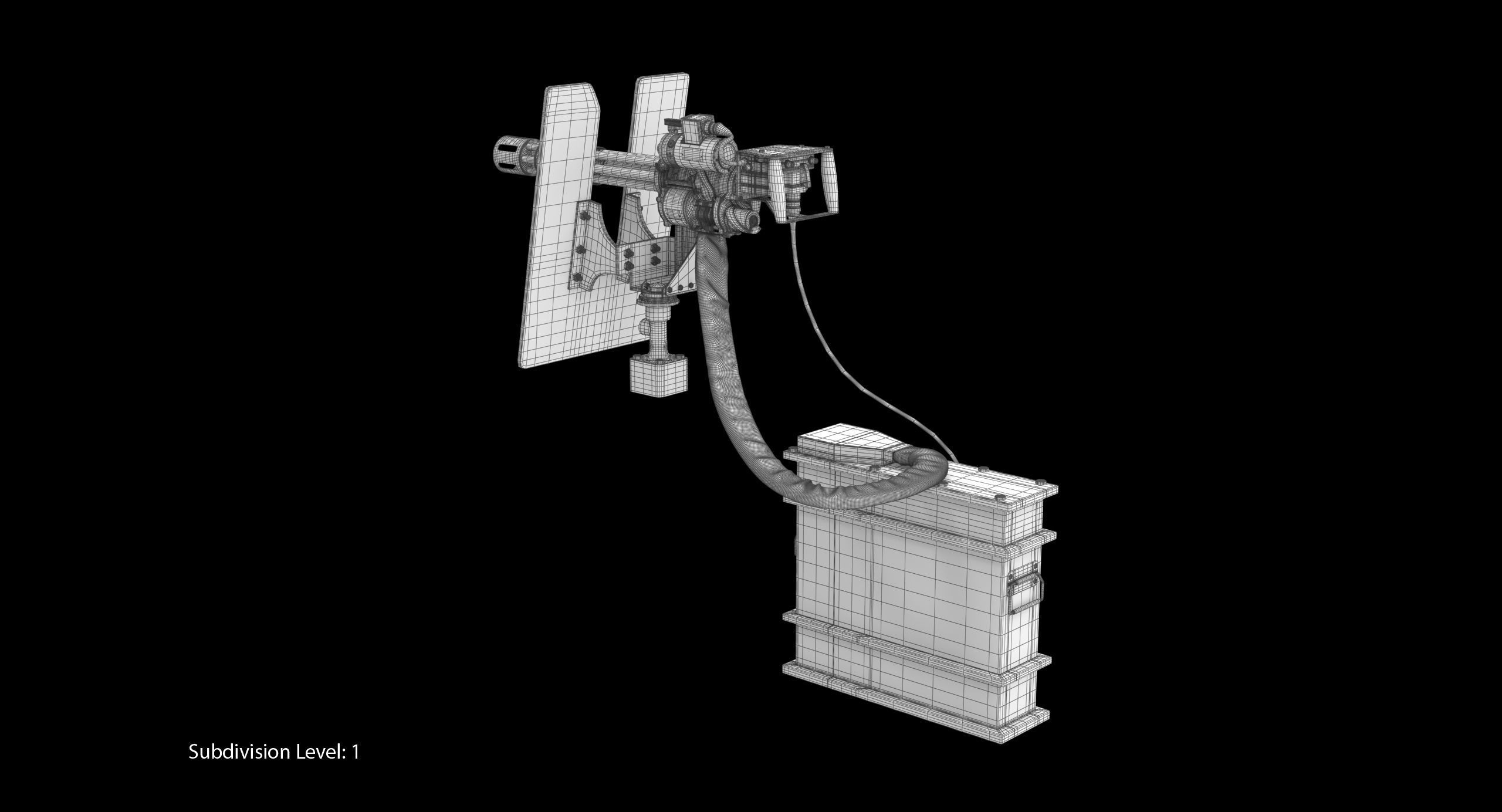 Minigun M134 Dirt Low-poly 3D model_8