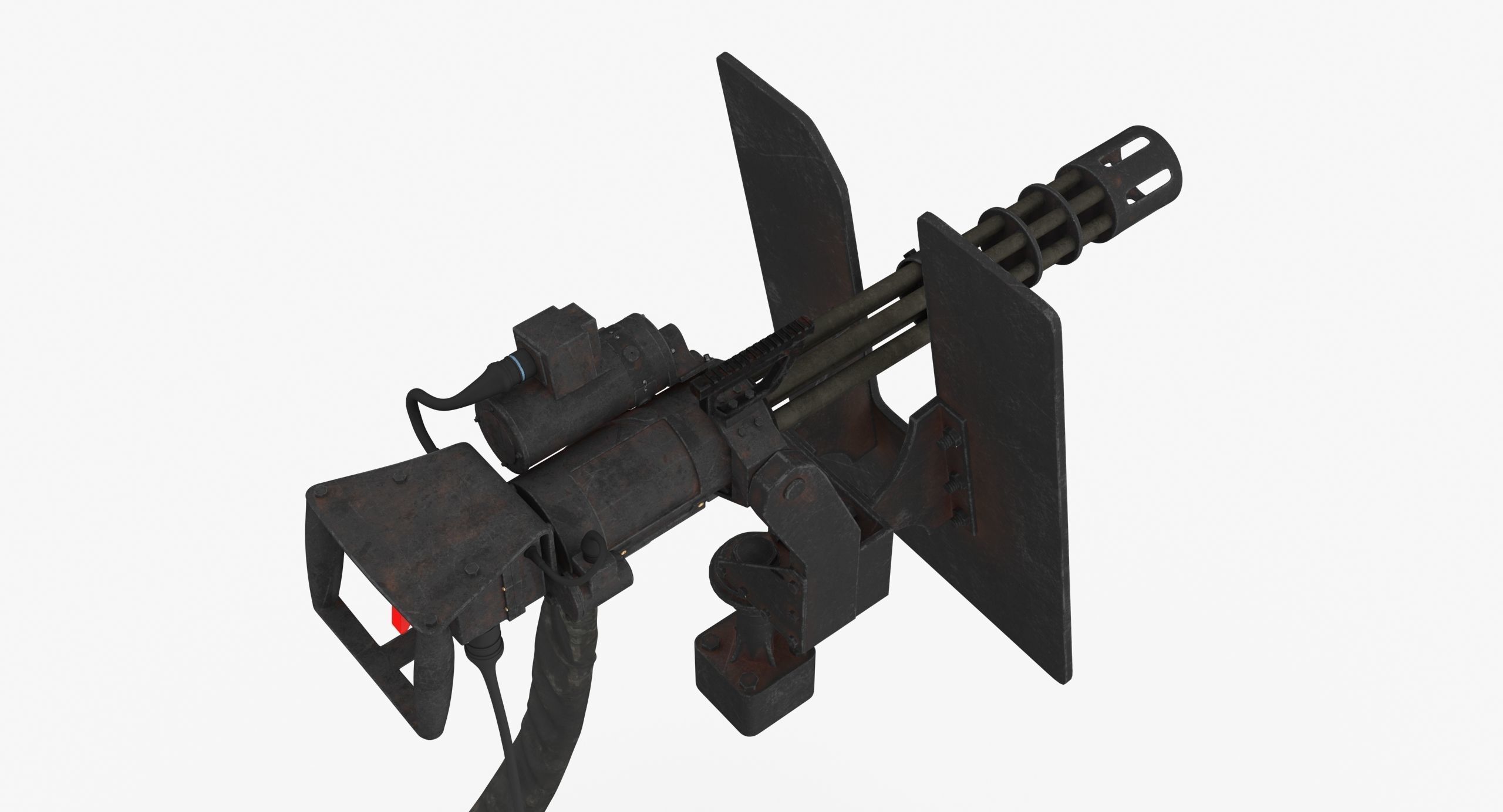 Minigun M134 Dirt Low-poly 3D model_21