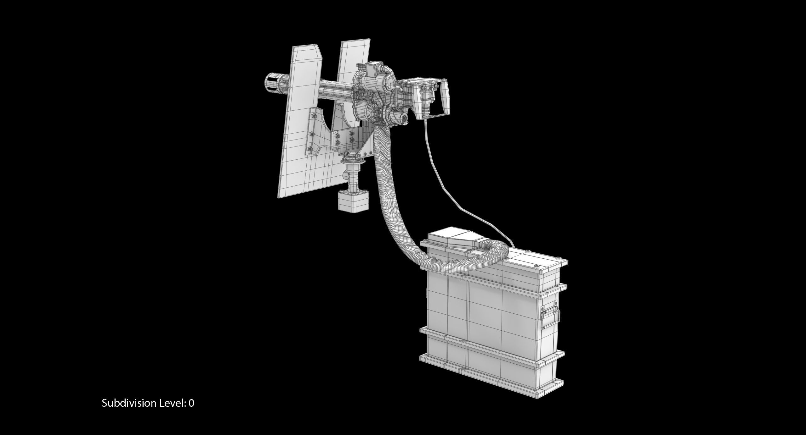 Minigun M134 Dirt Low-poly 3D model_7