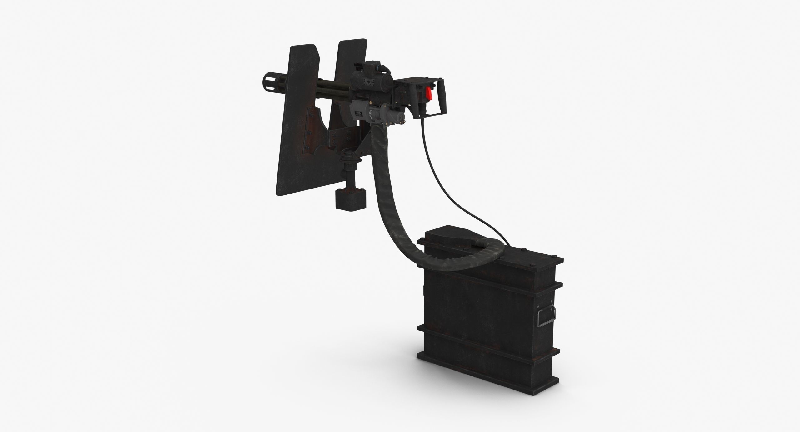 Minigun M134 Dirt Low-poly 3D model_6