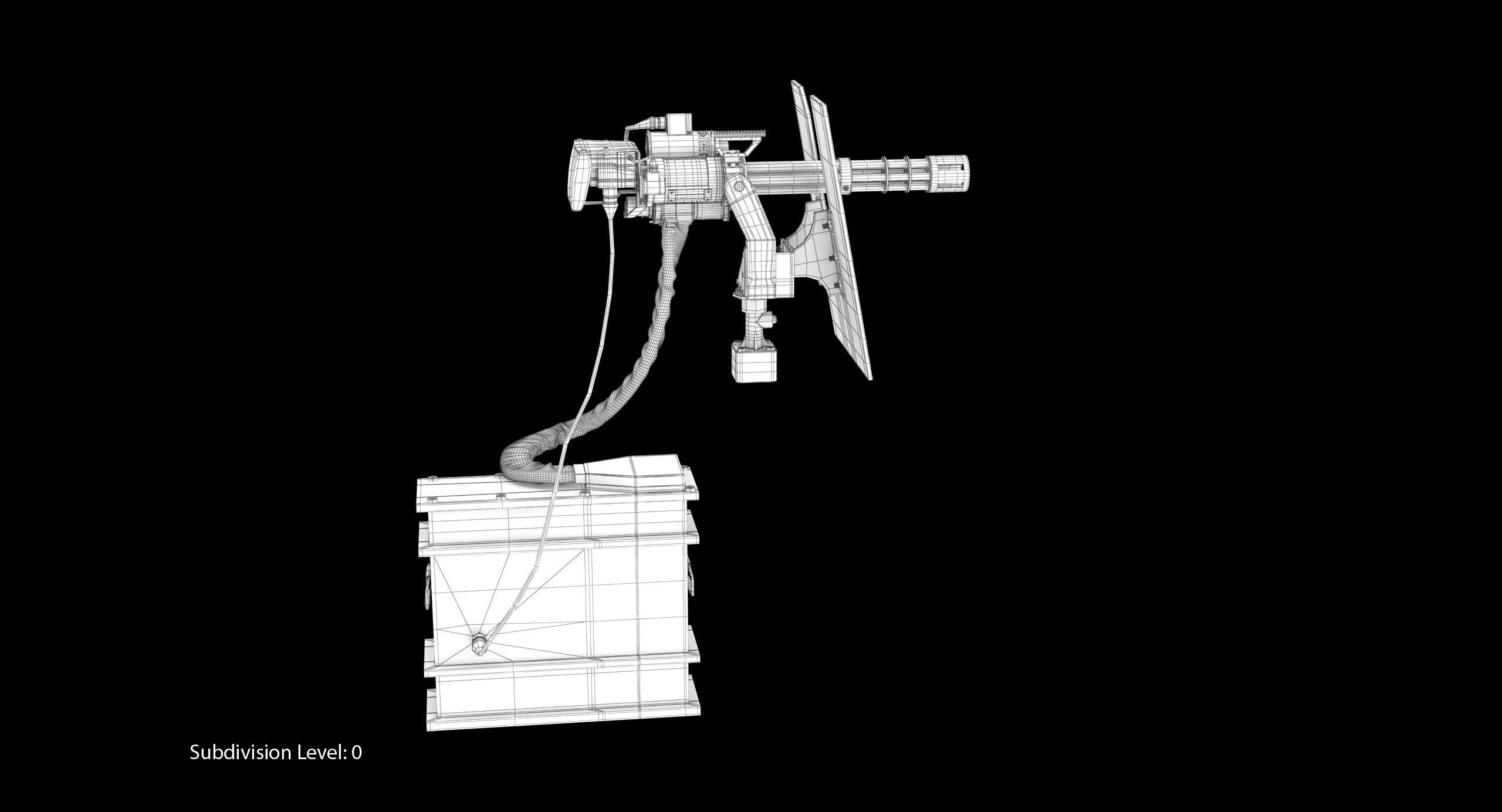 Minigun M134 Dirt Low-poly 3D model_13