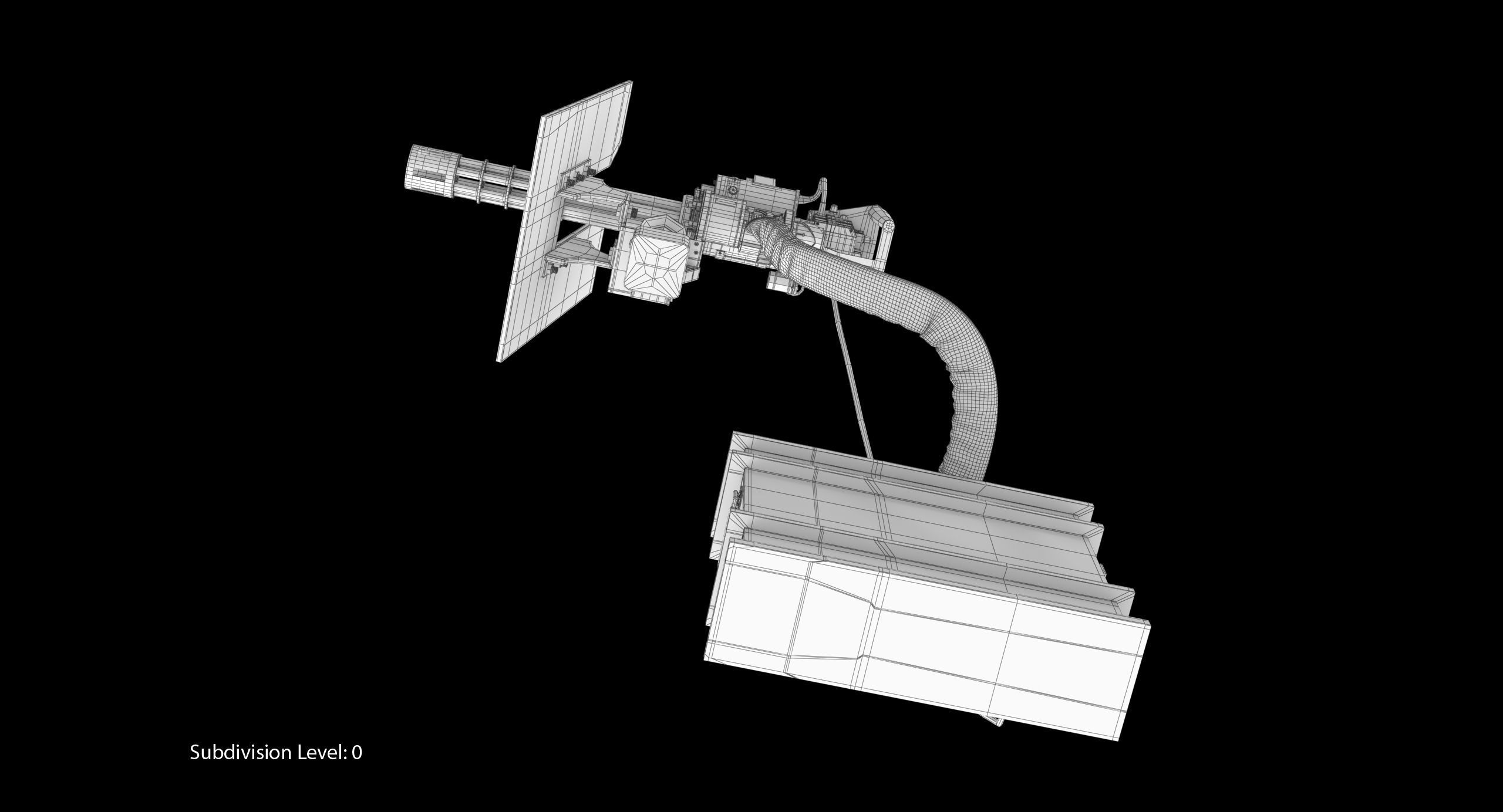 Minigun M134 Dirt Low-poly 3D model_25