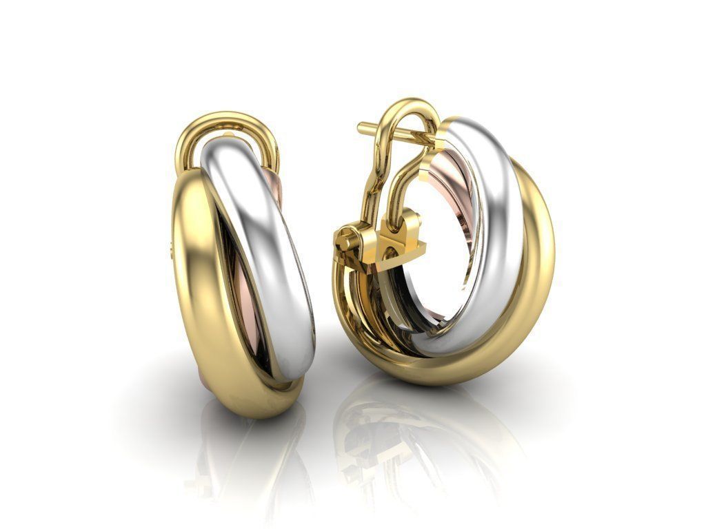 Earrings in different colors 3D print model_4