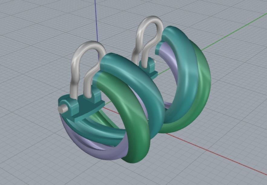 Earrings in different colors 3D print model_7