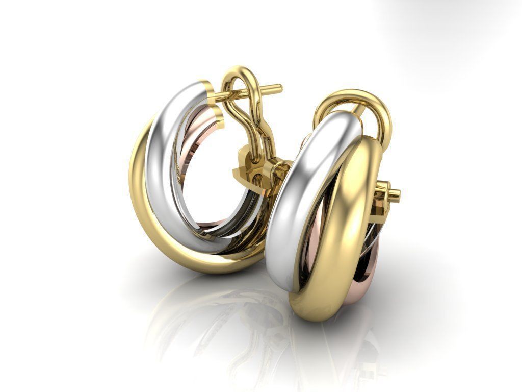 Earrings in different colors 3D print model_2